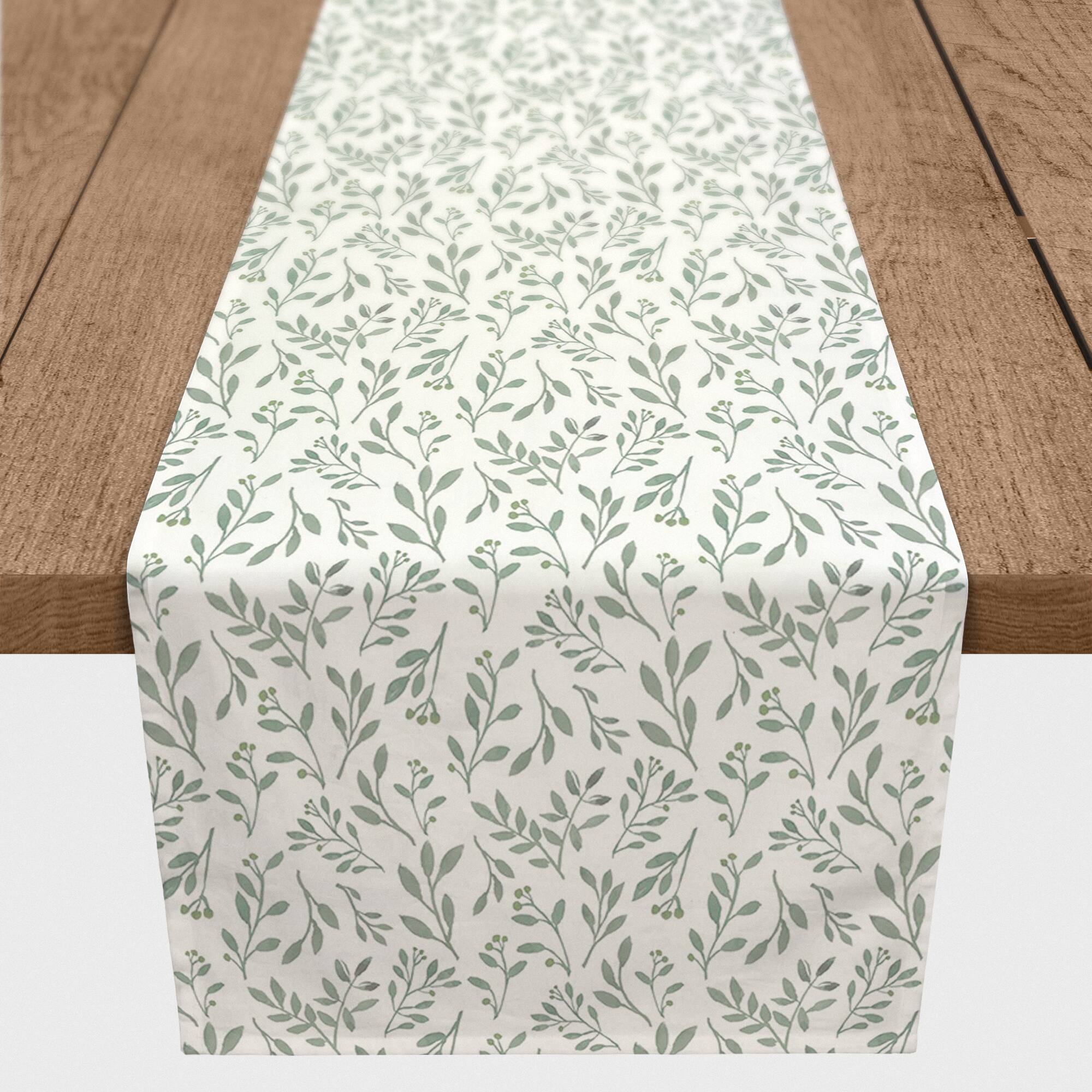 Delicate Floral Cotton Twill Runner