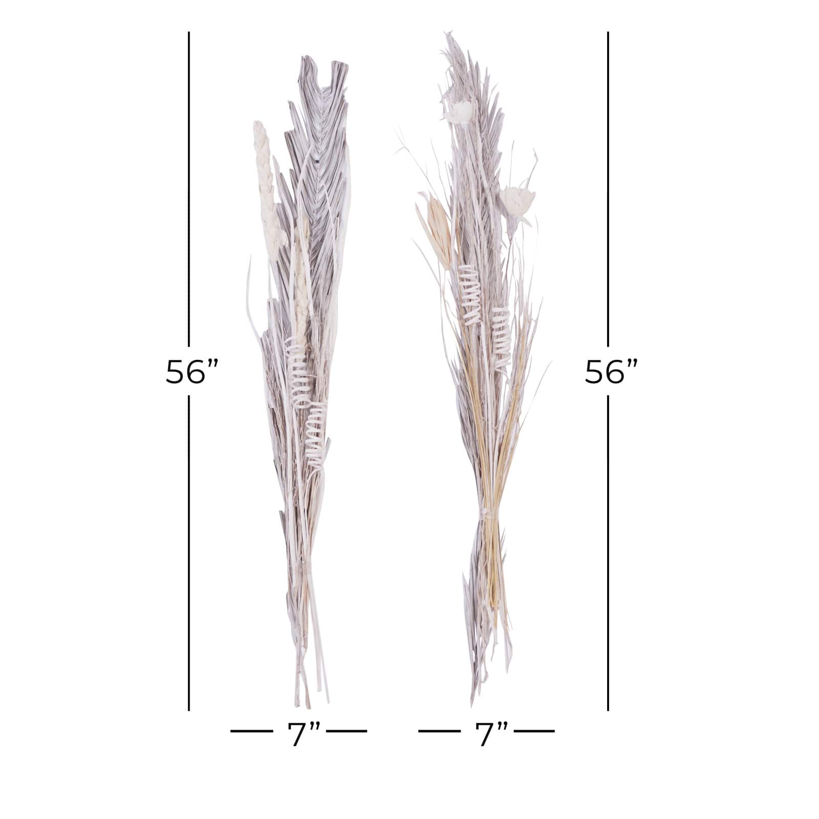 Set of 2" Brown Wood Natural Foliage, 7" x 56"
