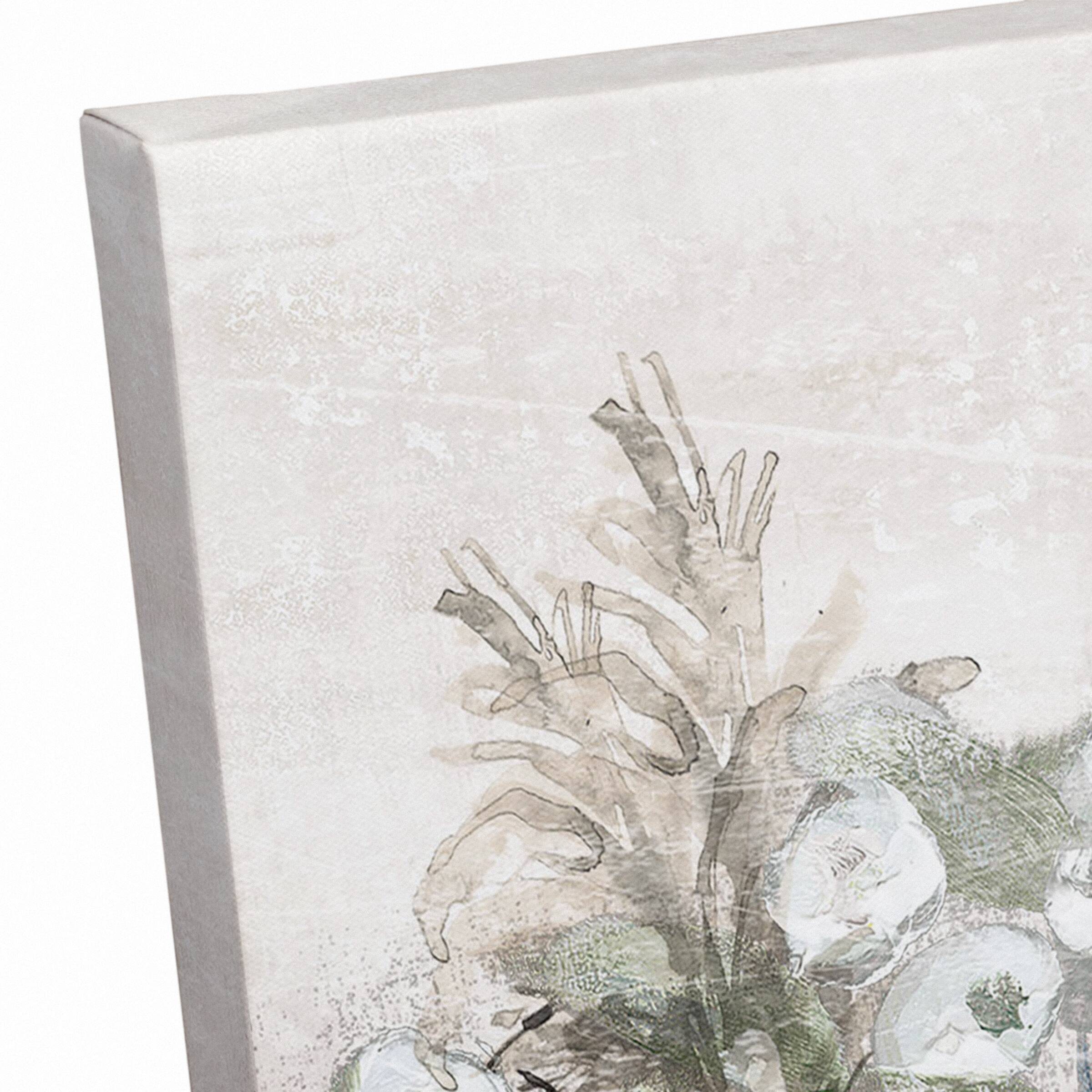Floral Natural Pots Canvas Wall Art
