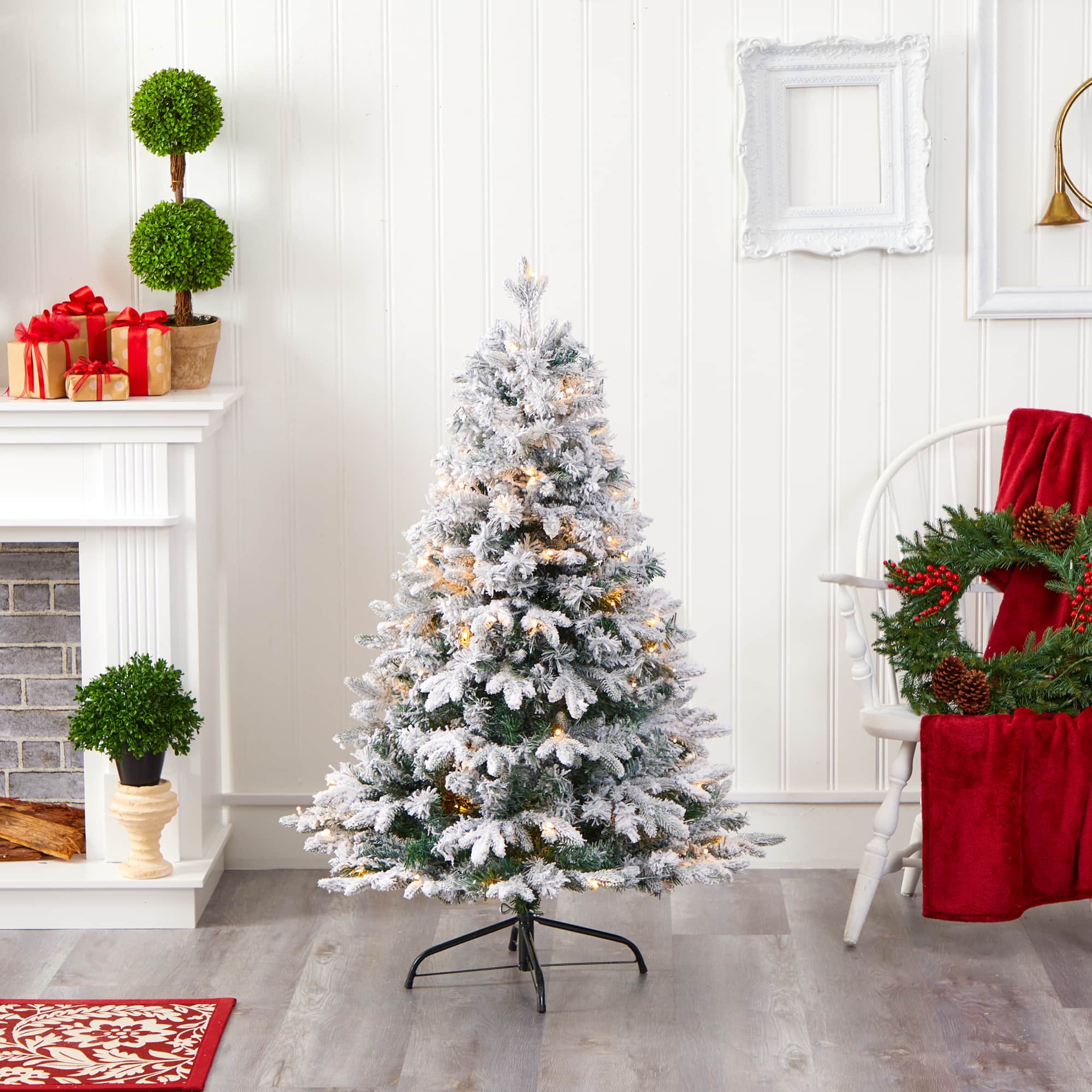 4ft. Pre-Lit Vermont Mixed Pine Artificial Christmas Tree, Clear LED Lights