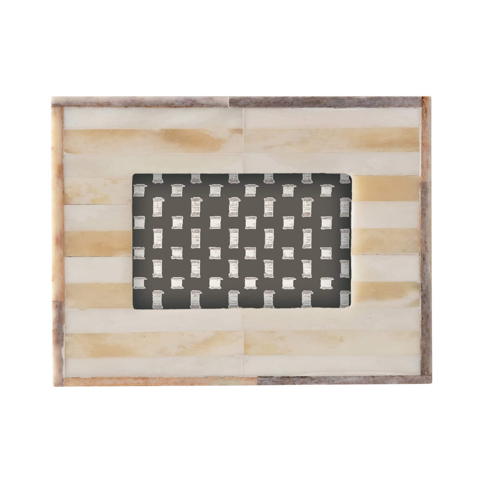 Hello Honey® Handmade Two-Tone Bone & MDF 2" x 3" Tabletop Frame