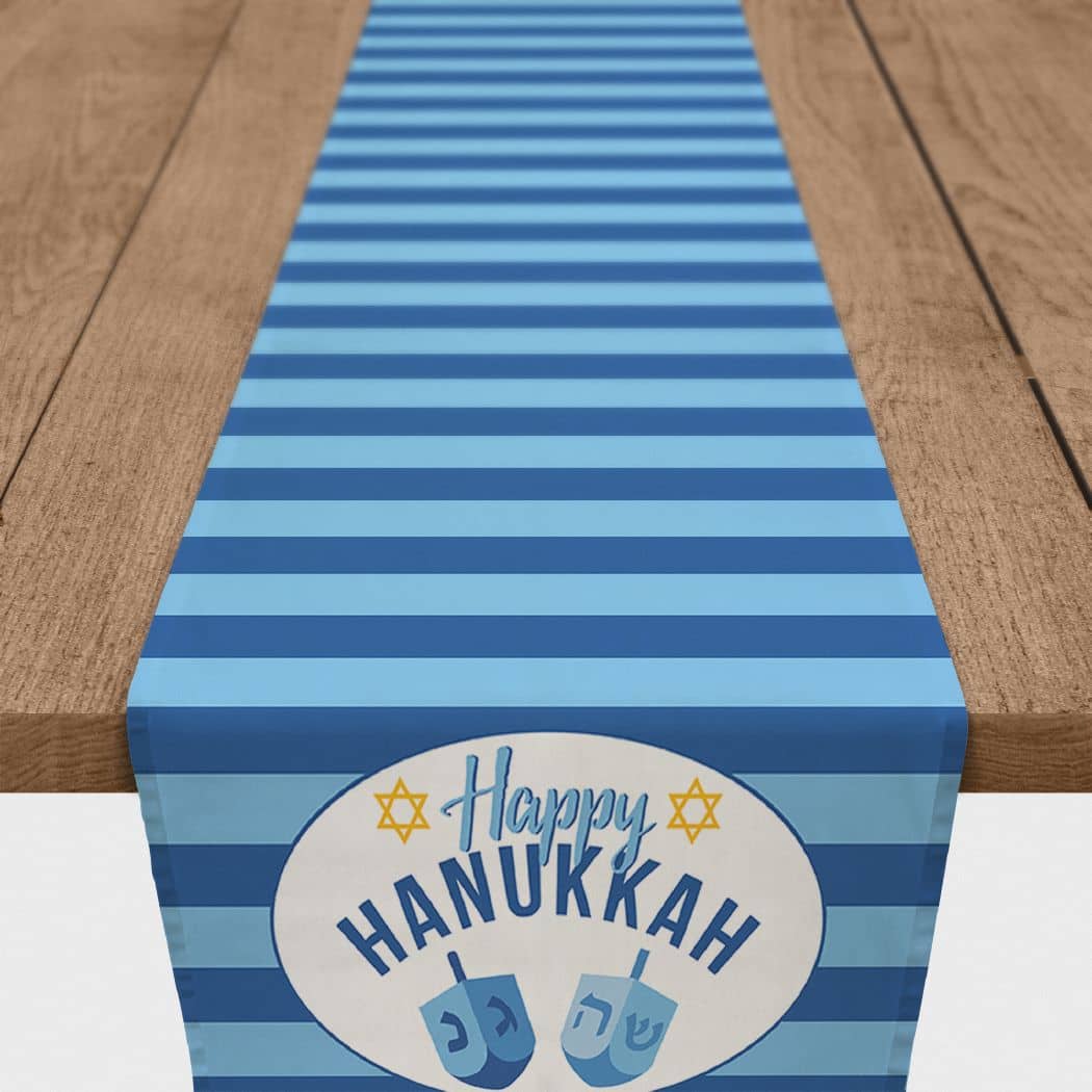 Happy Hanukkah Dreidel 16x72 Cotton Twill Runner