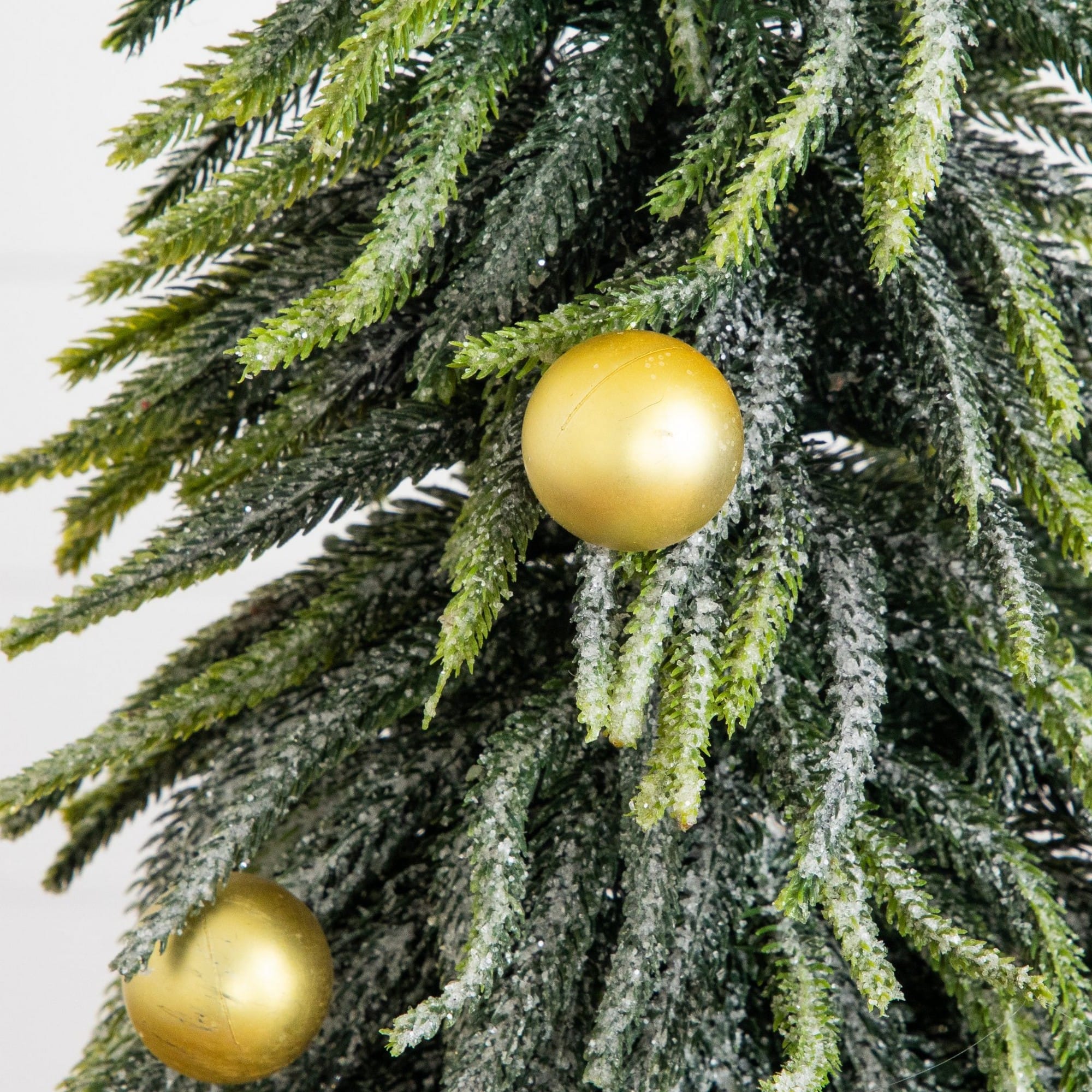 Nearly Natural 20" Unlit Artificial Snowed Down Swept Christmas Tree with Ornaments in Burlap Wrapped Base