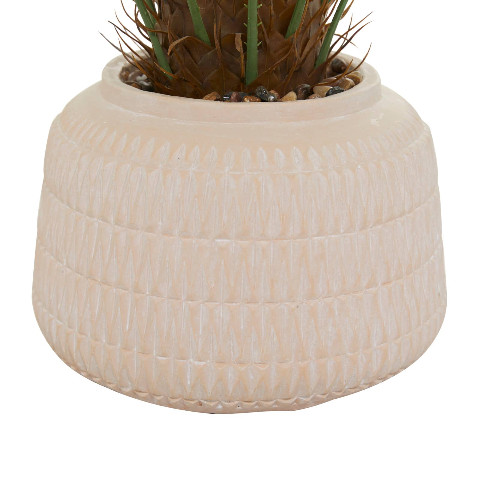 3ft. Green Sago Palm Faux Foliage Artificial Plant with Pink Ceramic Pot