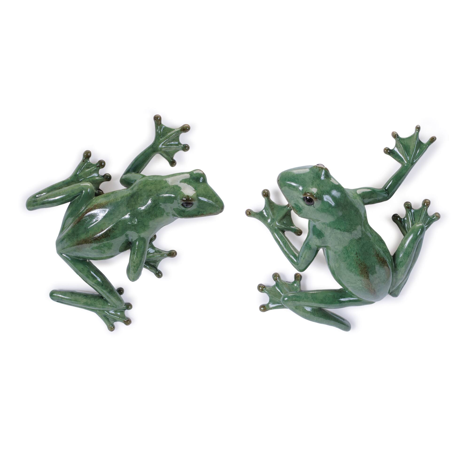7.75" Stone Garden Frog Wall Accent Set