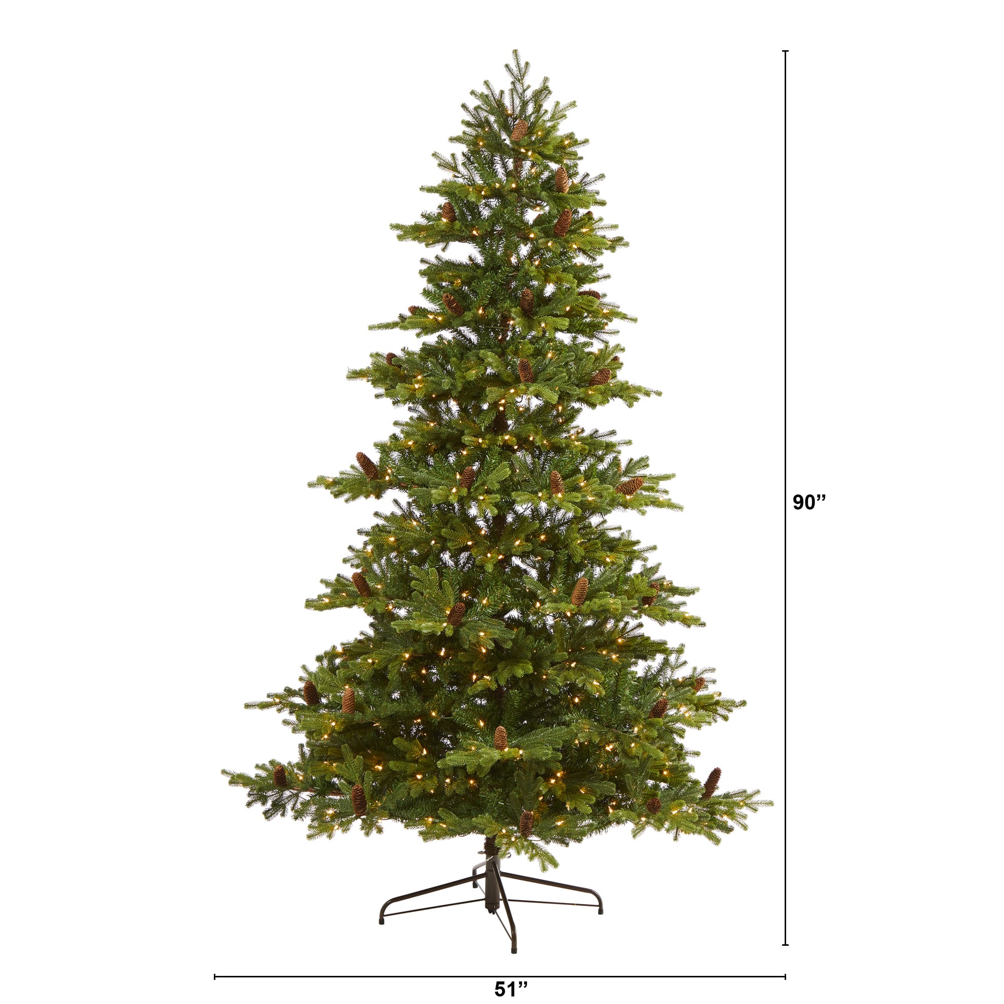 7.5ft. Pre-Lit Yukon Mountain Fir & Pinecones Artificial Christmas Tree with Clear Lights