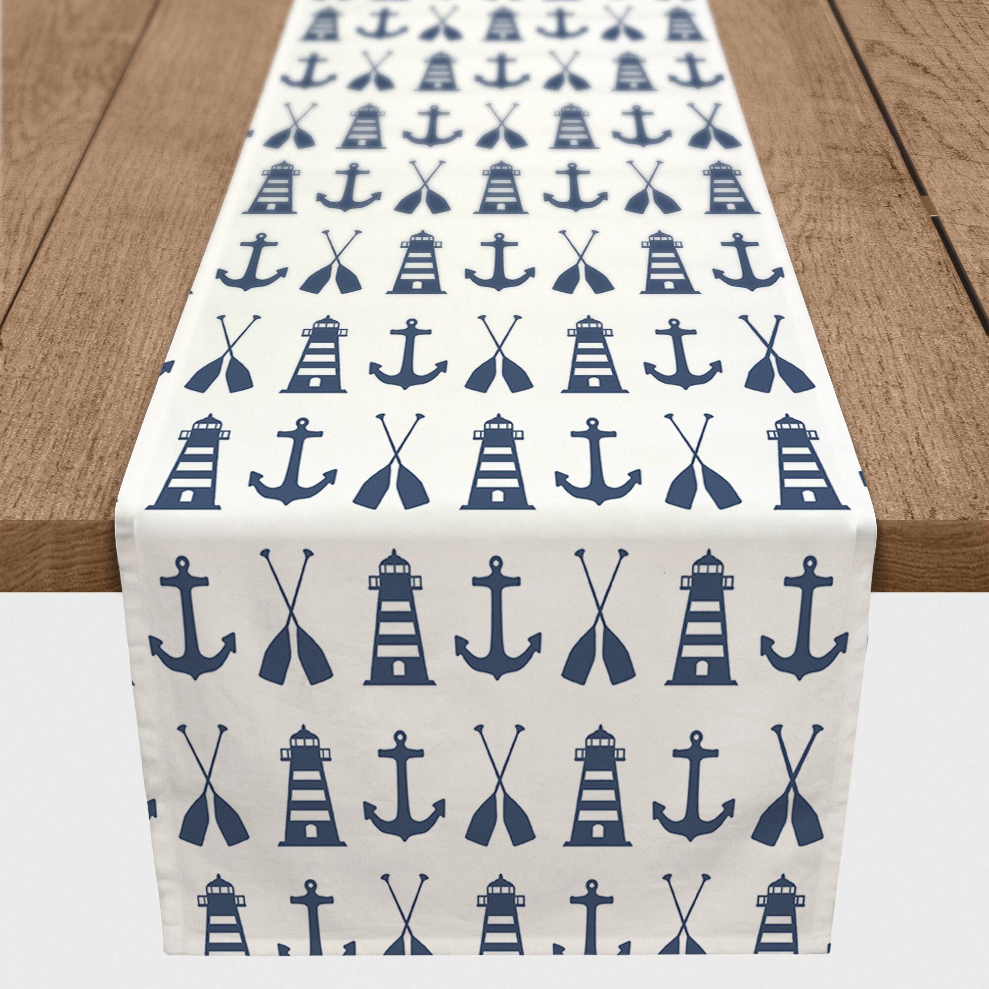Nautical Icons Indoor/Outdoor Table Runner