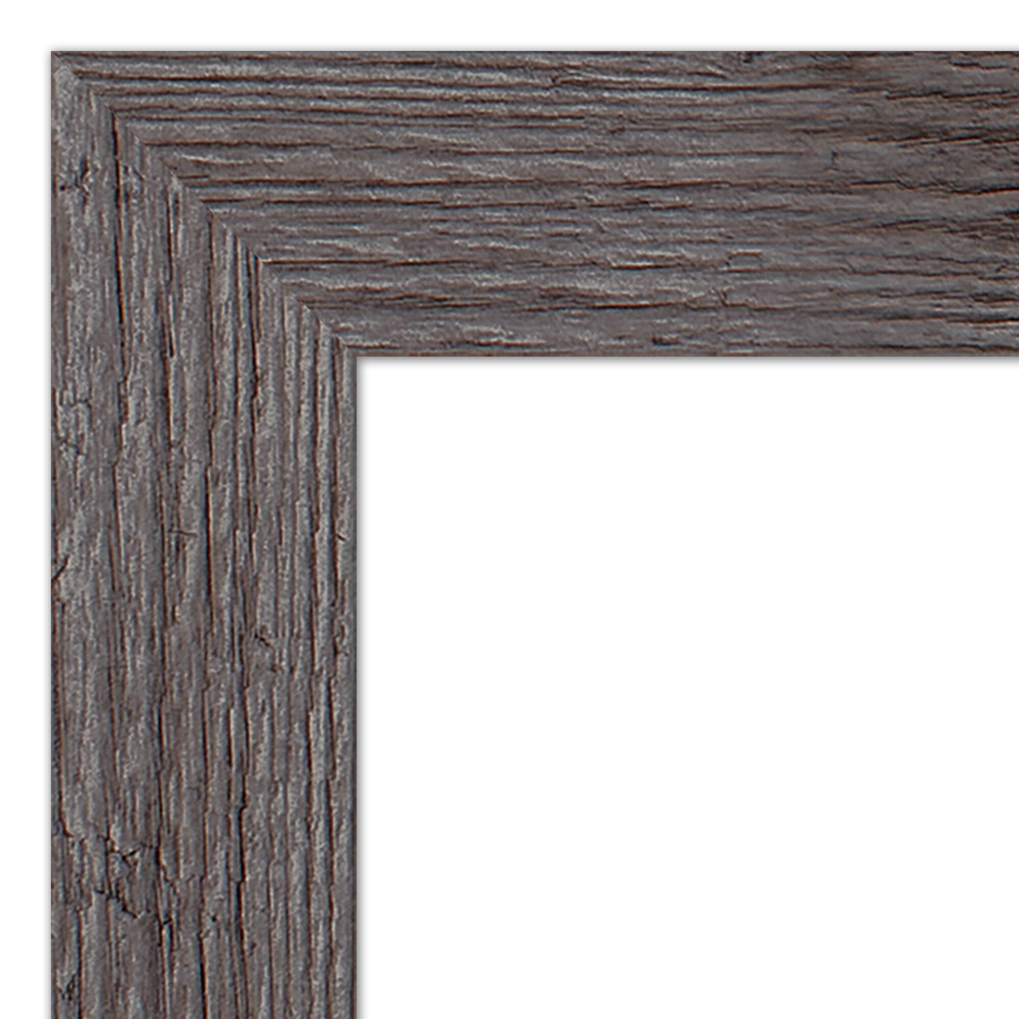 Navy Palm Leaf Wall Print in Western Gray Frame