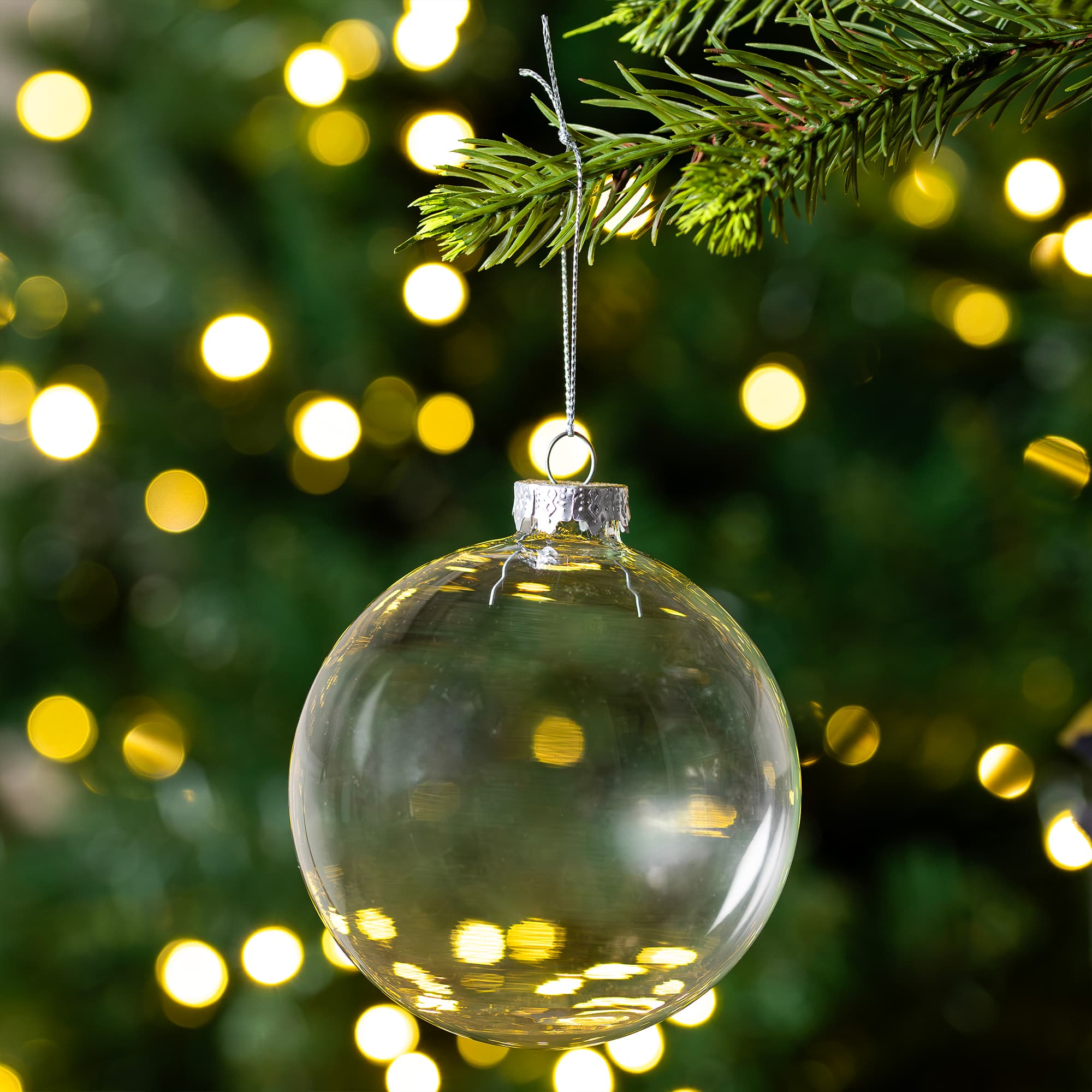 4ct. 4" Clear Glass Ball Ornaments