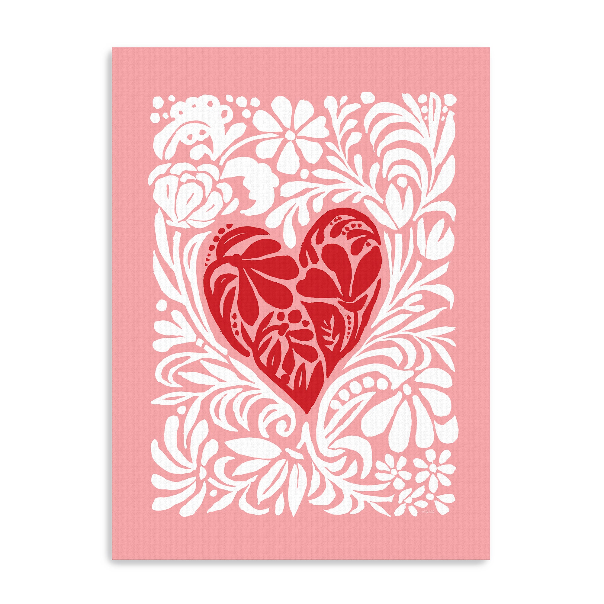 Red Heart Canvas Giclée Art