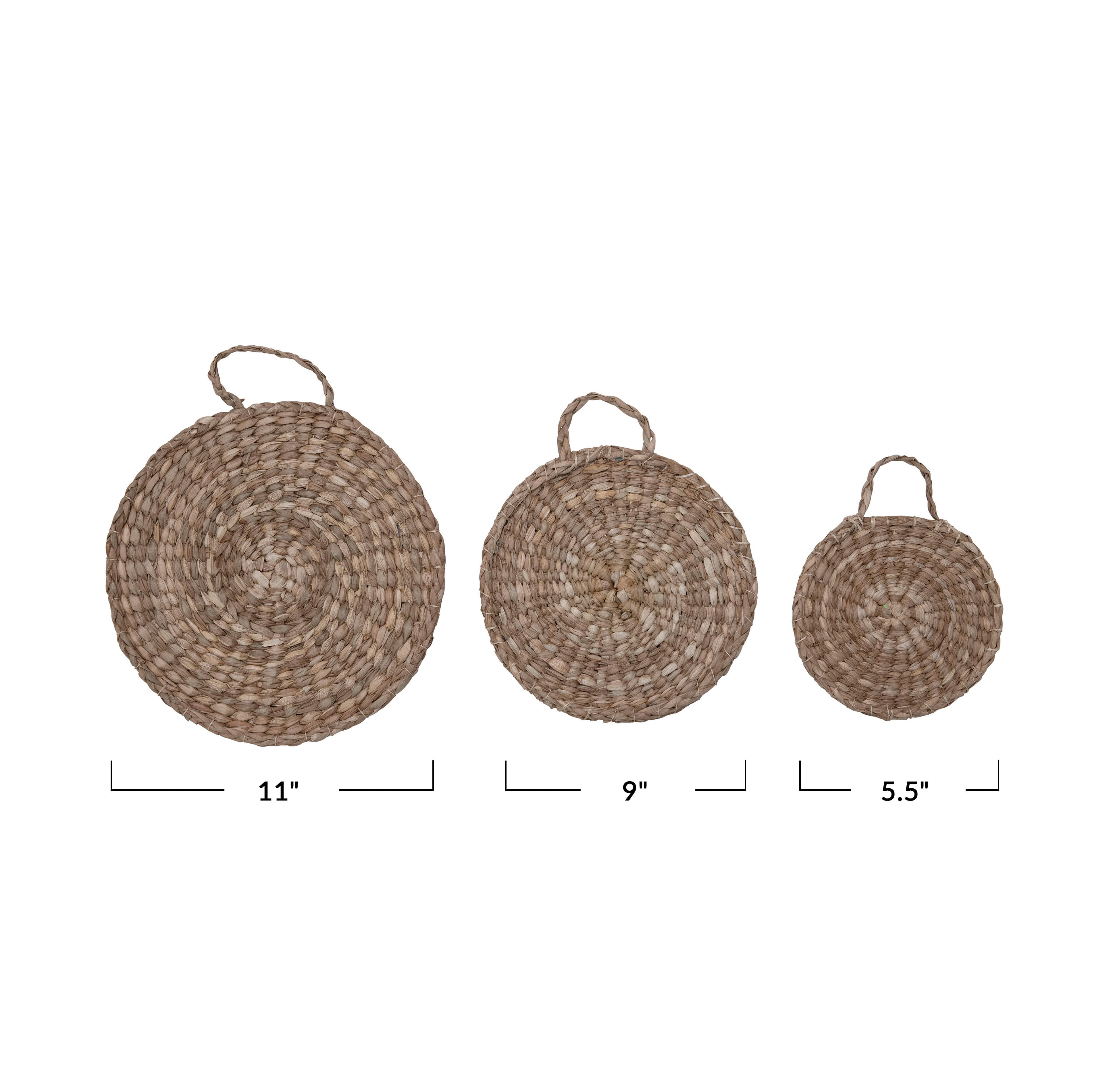 Hello Honey® Brown Hand-Woven Bankuan Trivets with Handles Set