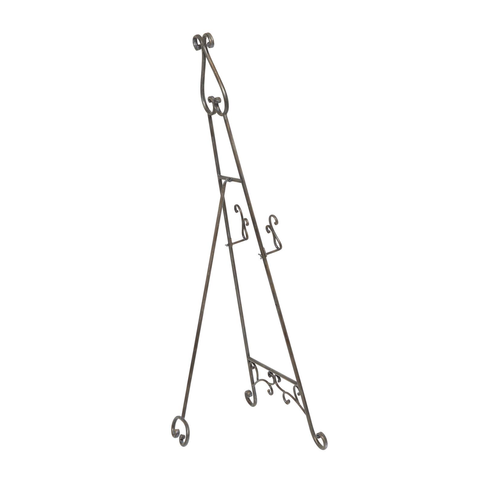 55" Bronze Metal Adjustable Display Stand Scroll Easel
