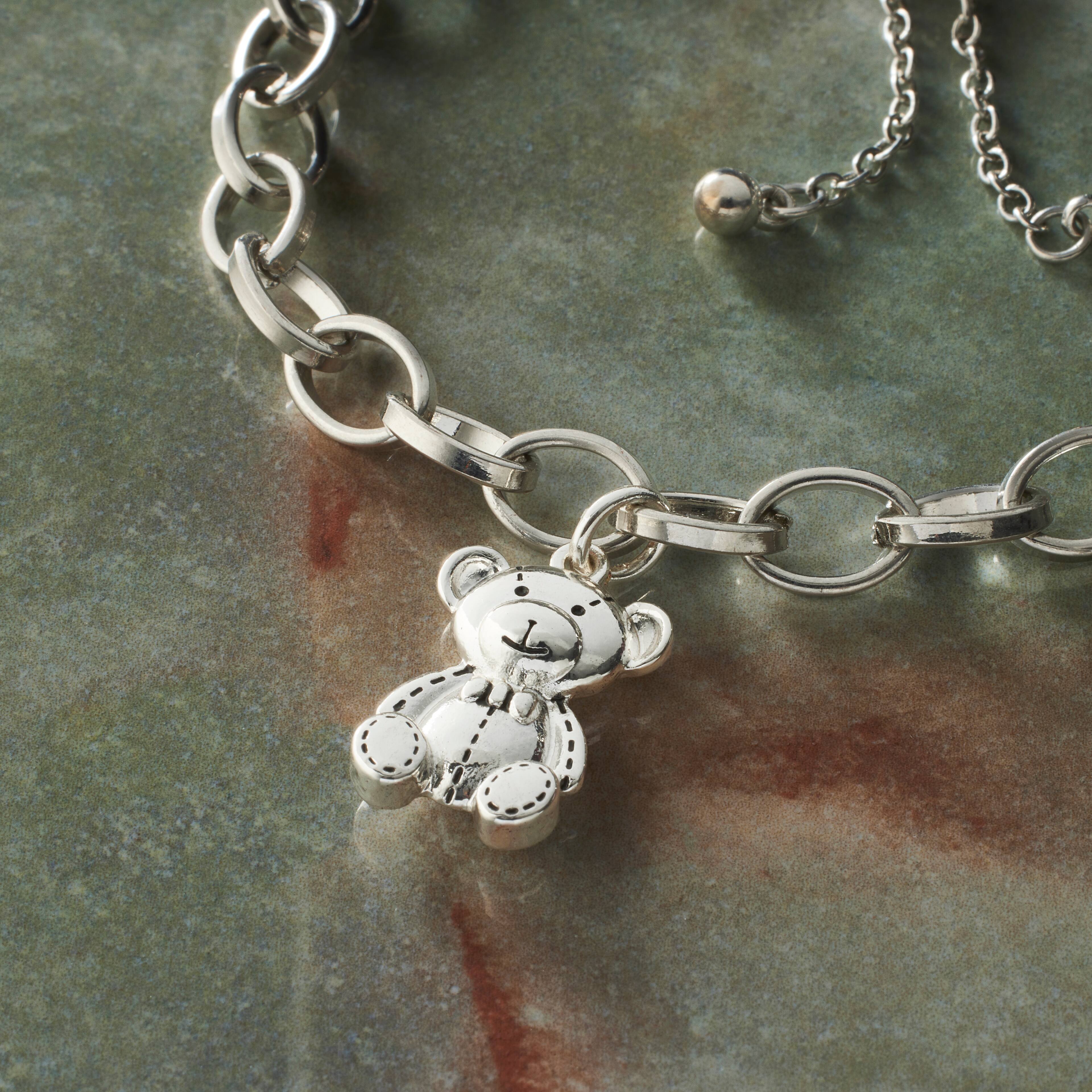 12 Pack: Silver Plated Teddy Bear Charm by Bead Landing™