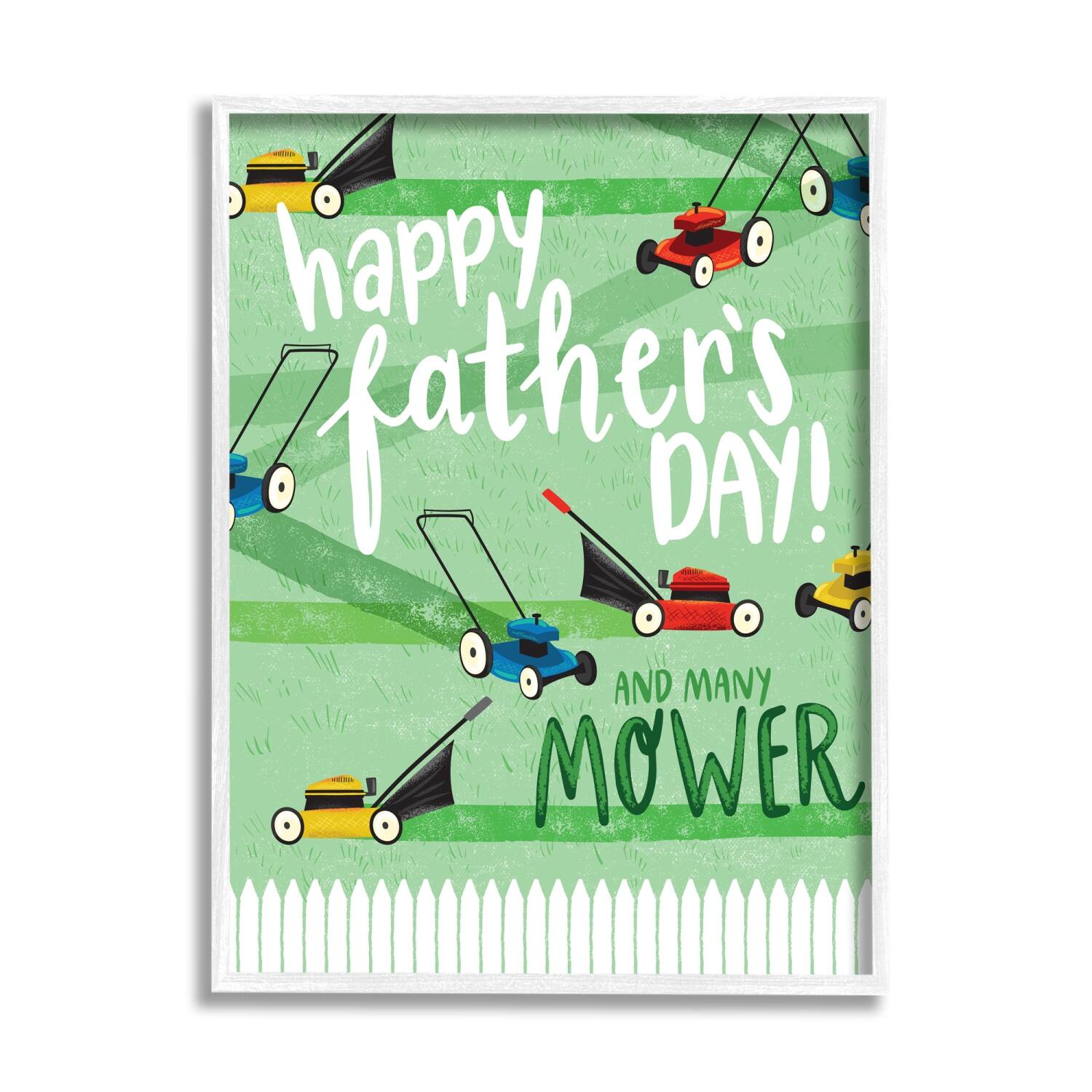 Stupell Industries Happy Father's Day Lawn Mowers Framed Giclee Art