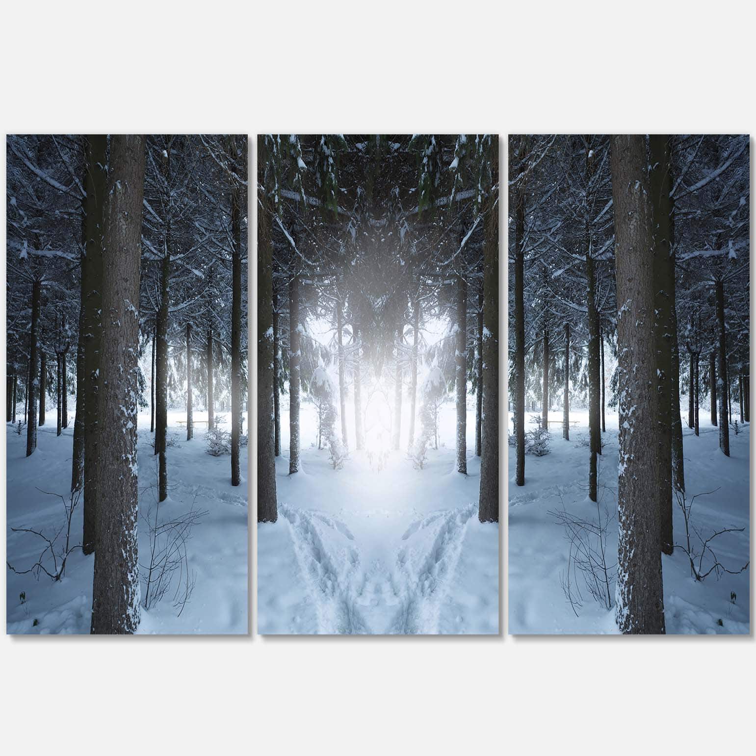 Designart - Winter Forest with Dark Woods