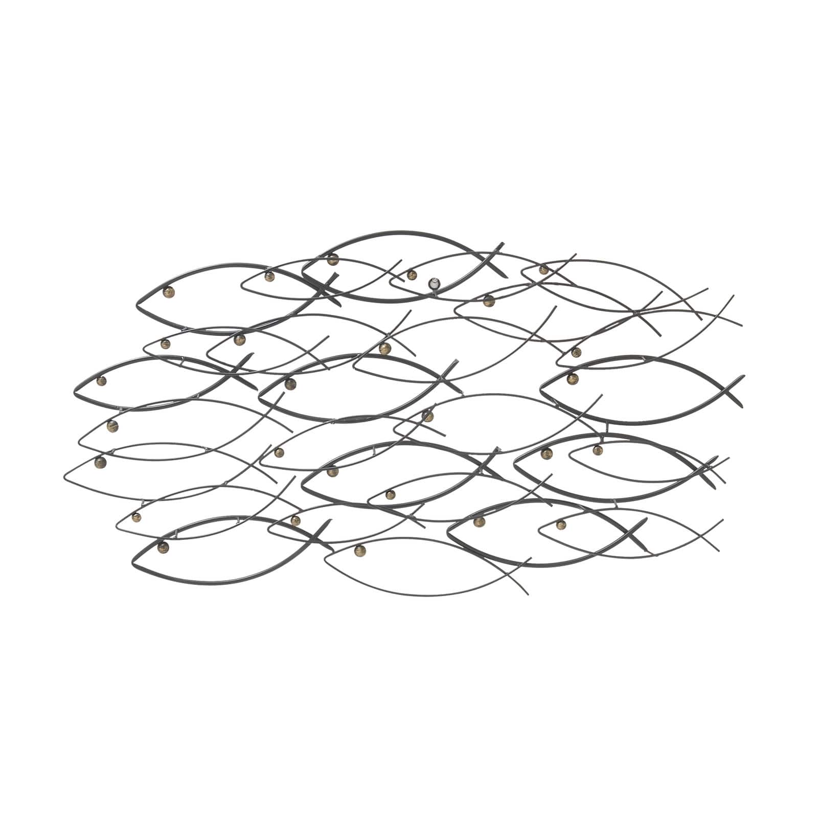 39" Dark Gray Metal Coastal Fish Wall Décor