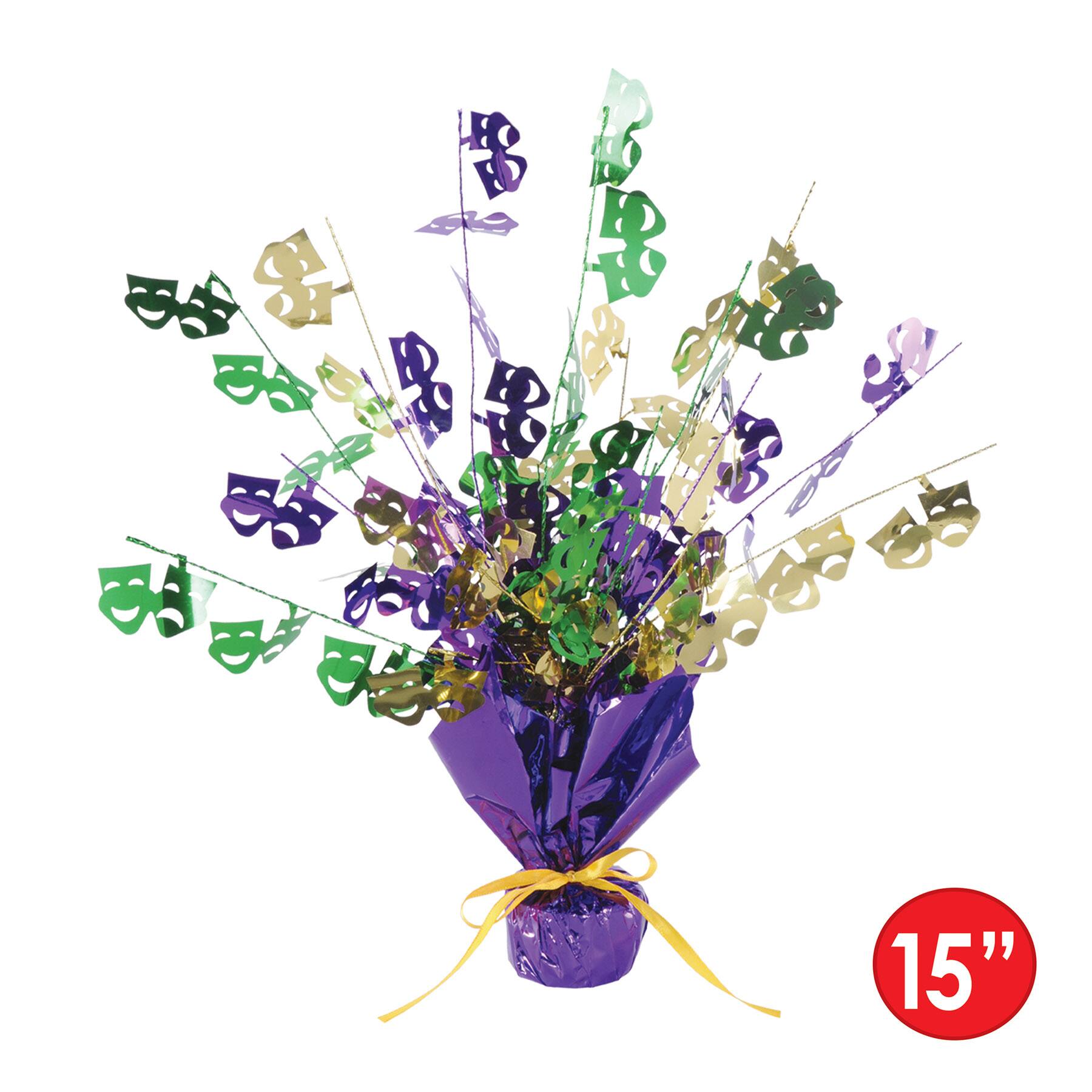 Beistle 15" Mardi Gras Gleam 'N Burst Centerpieces, 2ct.