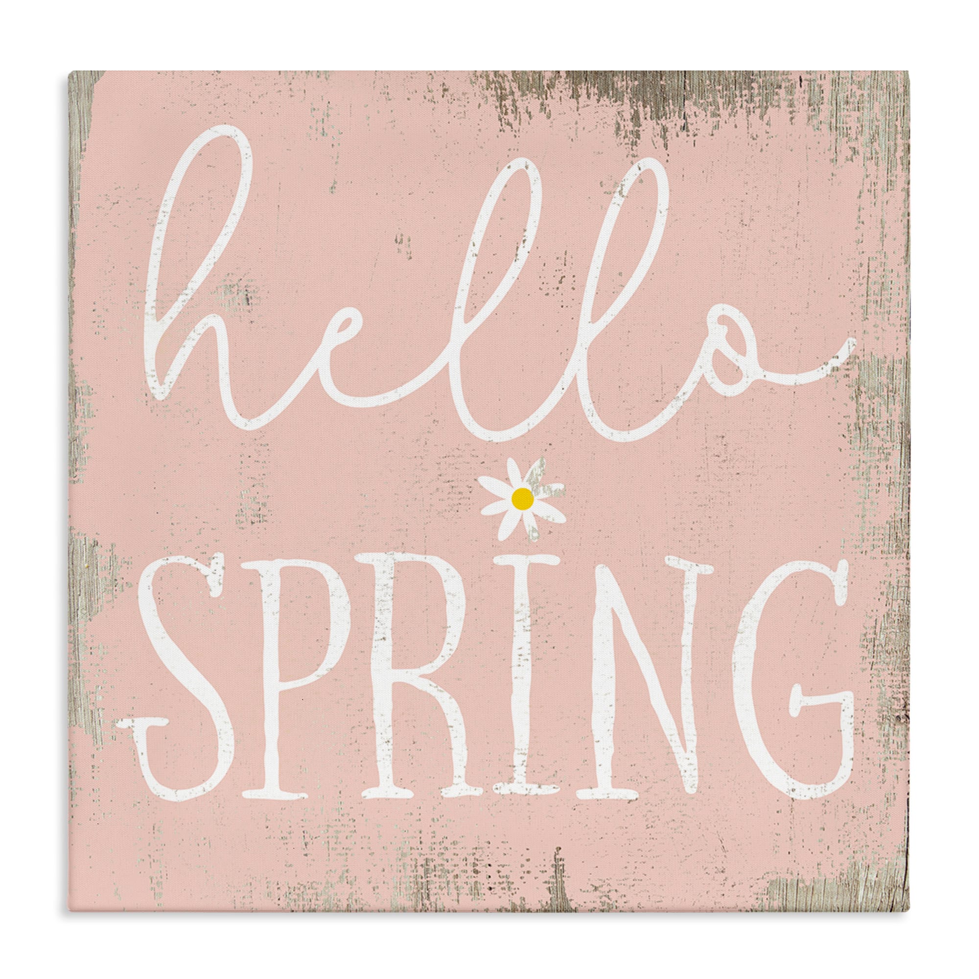Stupell Industries Rustic Hello Spring Canvas Wall Art