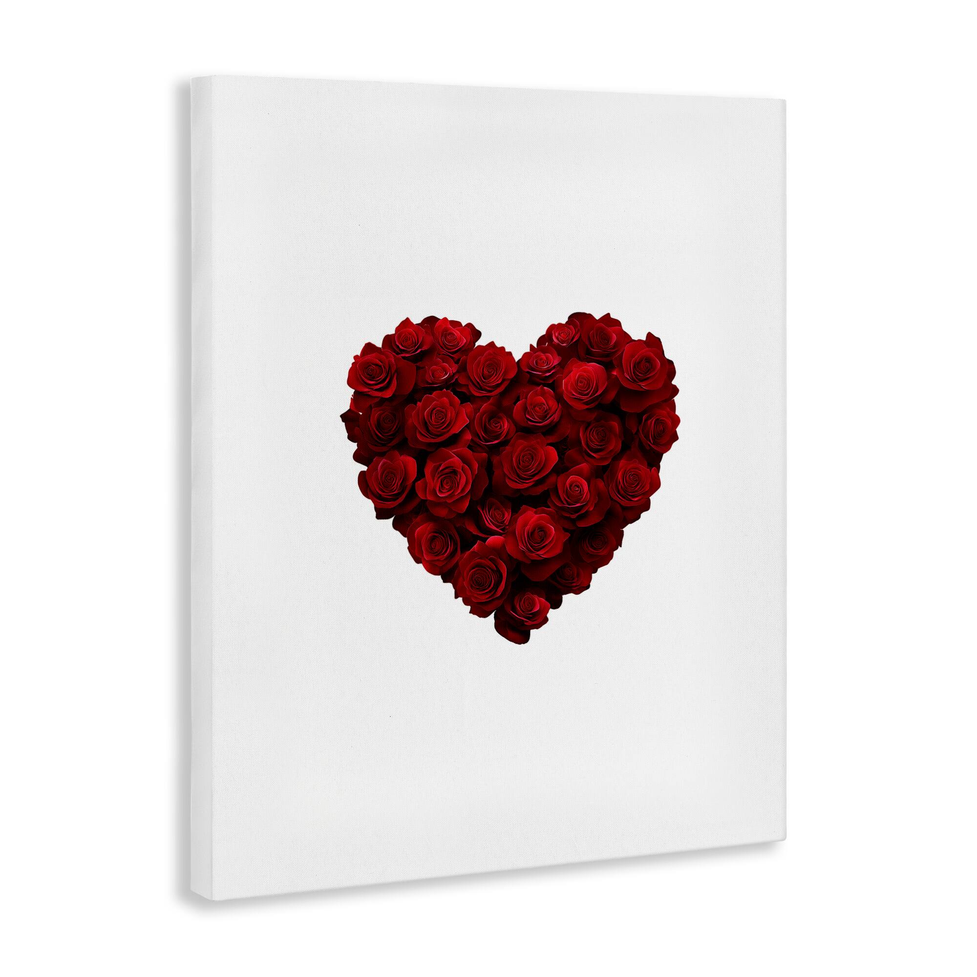 Stupell Industries Heart of Roses Bouquet Canvas Wall Art