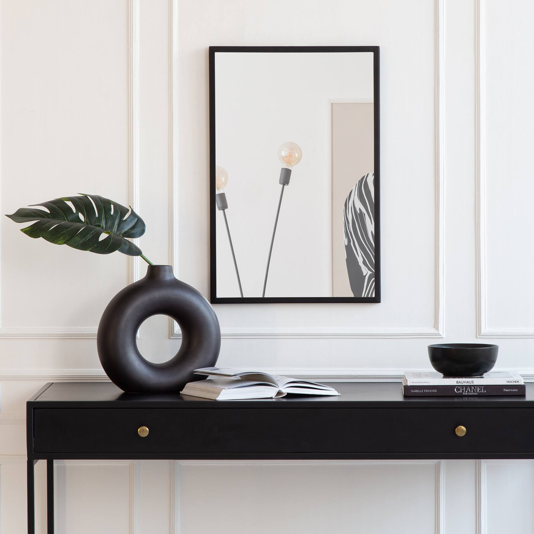Habitat Evri 24" Black Rectangular Wall Mirror