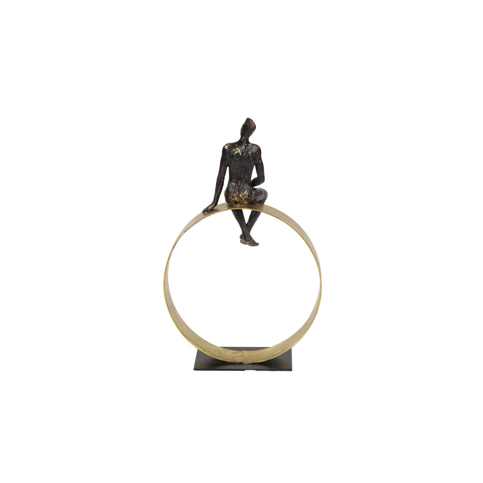 Black Resin Modern Sculpture, Man 15" x 9" x 5"