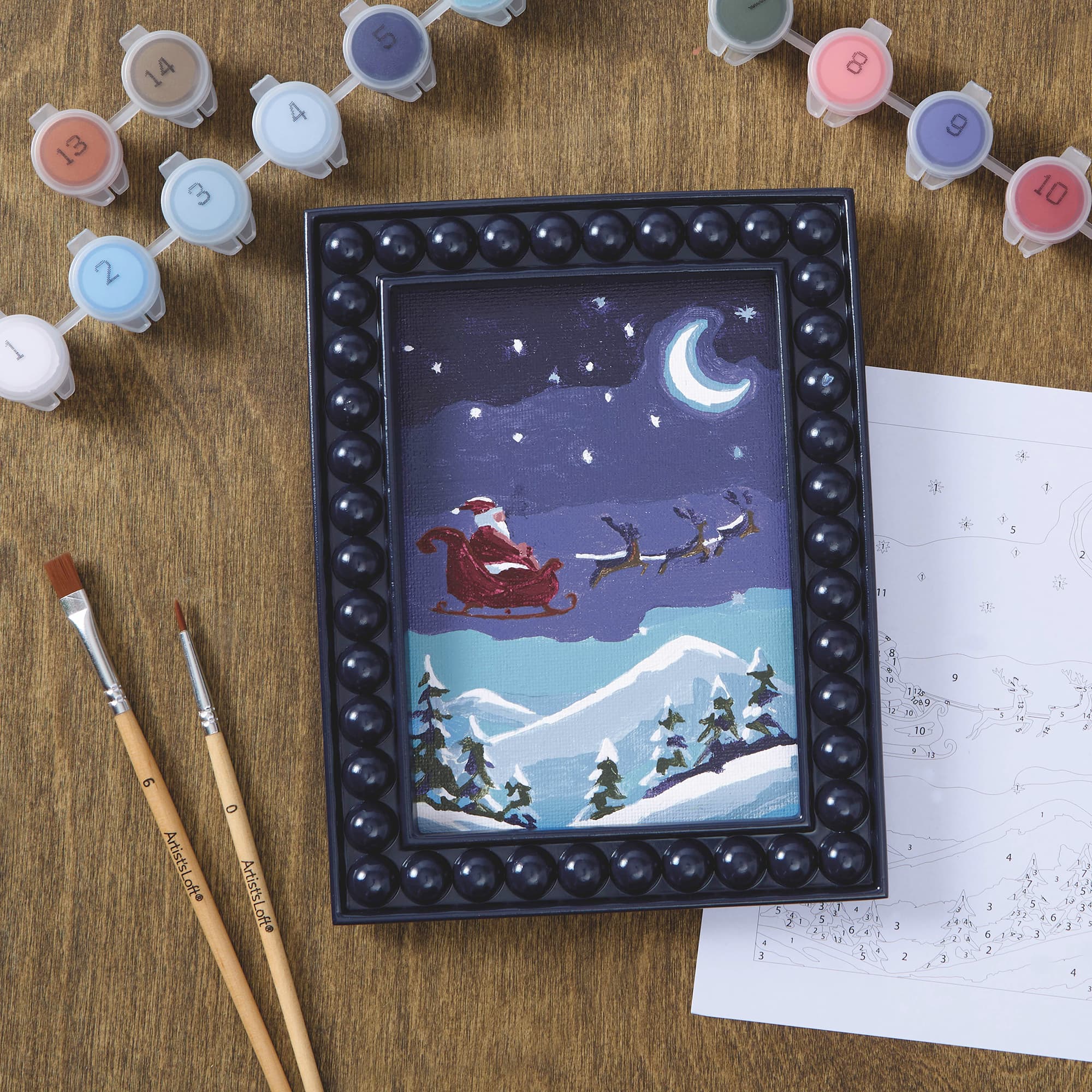 Santa Sleigh Paint-by-Number Framed Mini Kit by Artist's Loft®