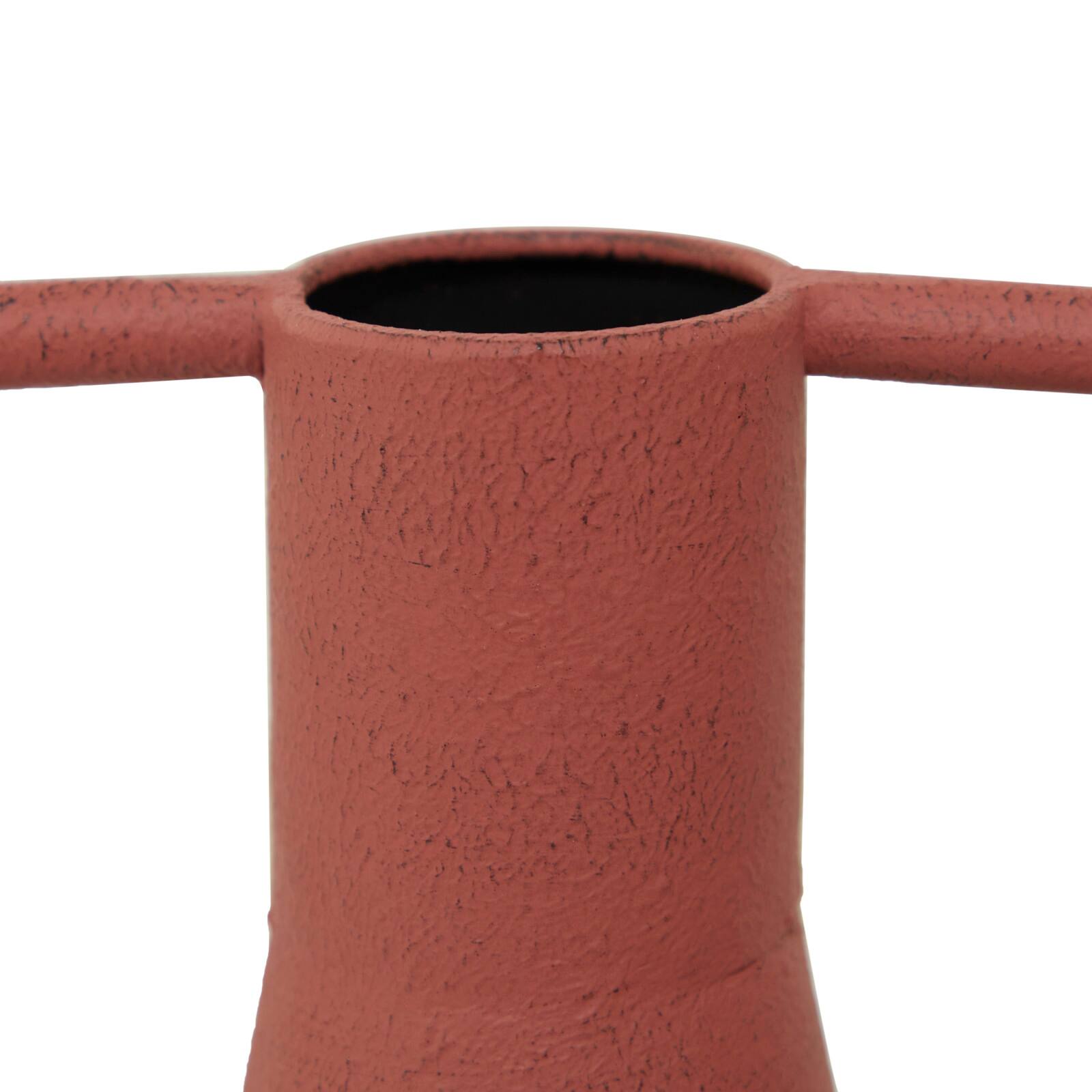 Orange Metal Vase with Handles Set of 2 12", 14"