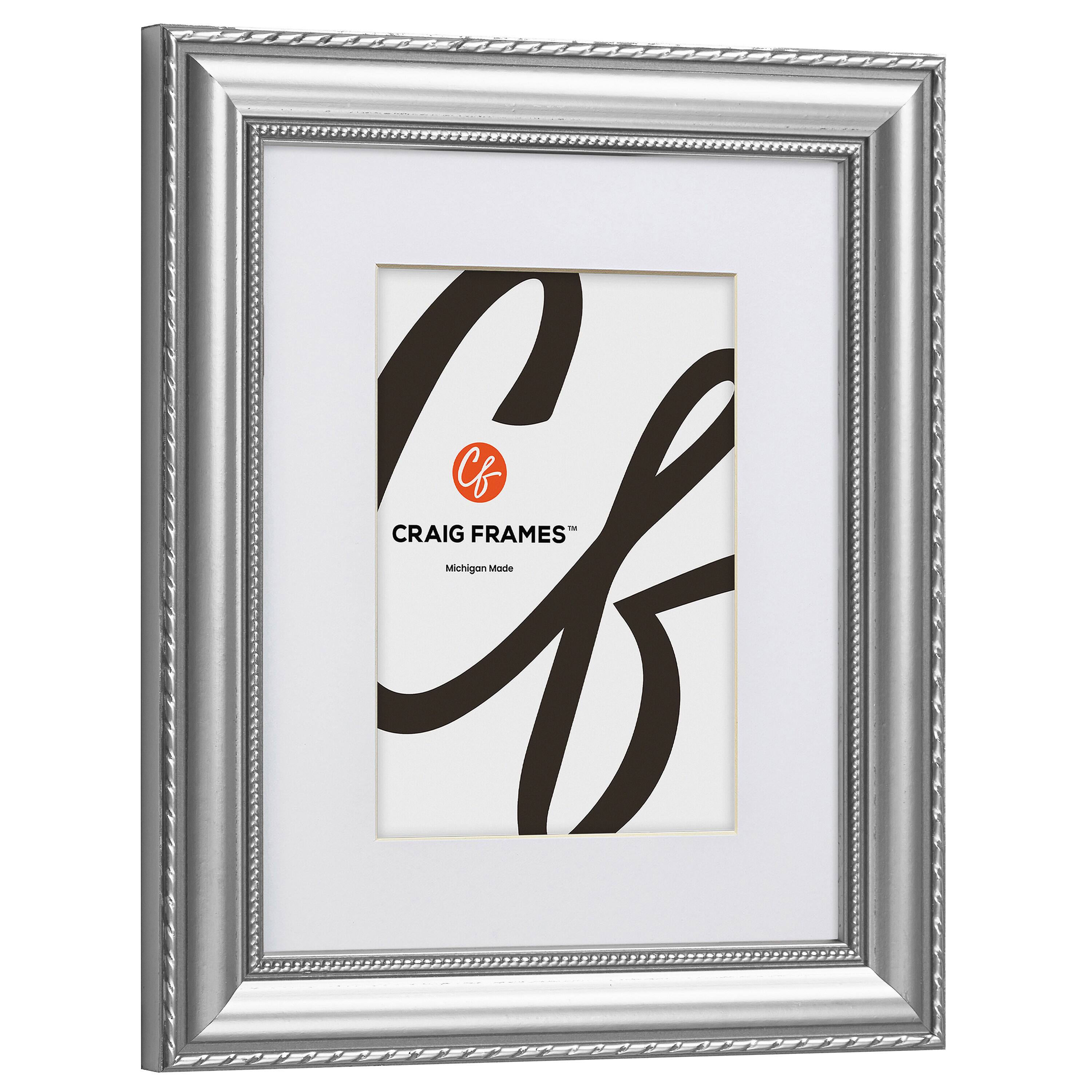 4 Pack Craig Frames Victoria Ornate Silver Picture Frame with Mat