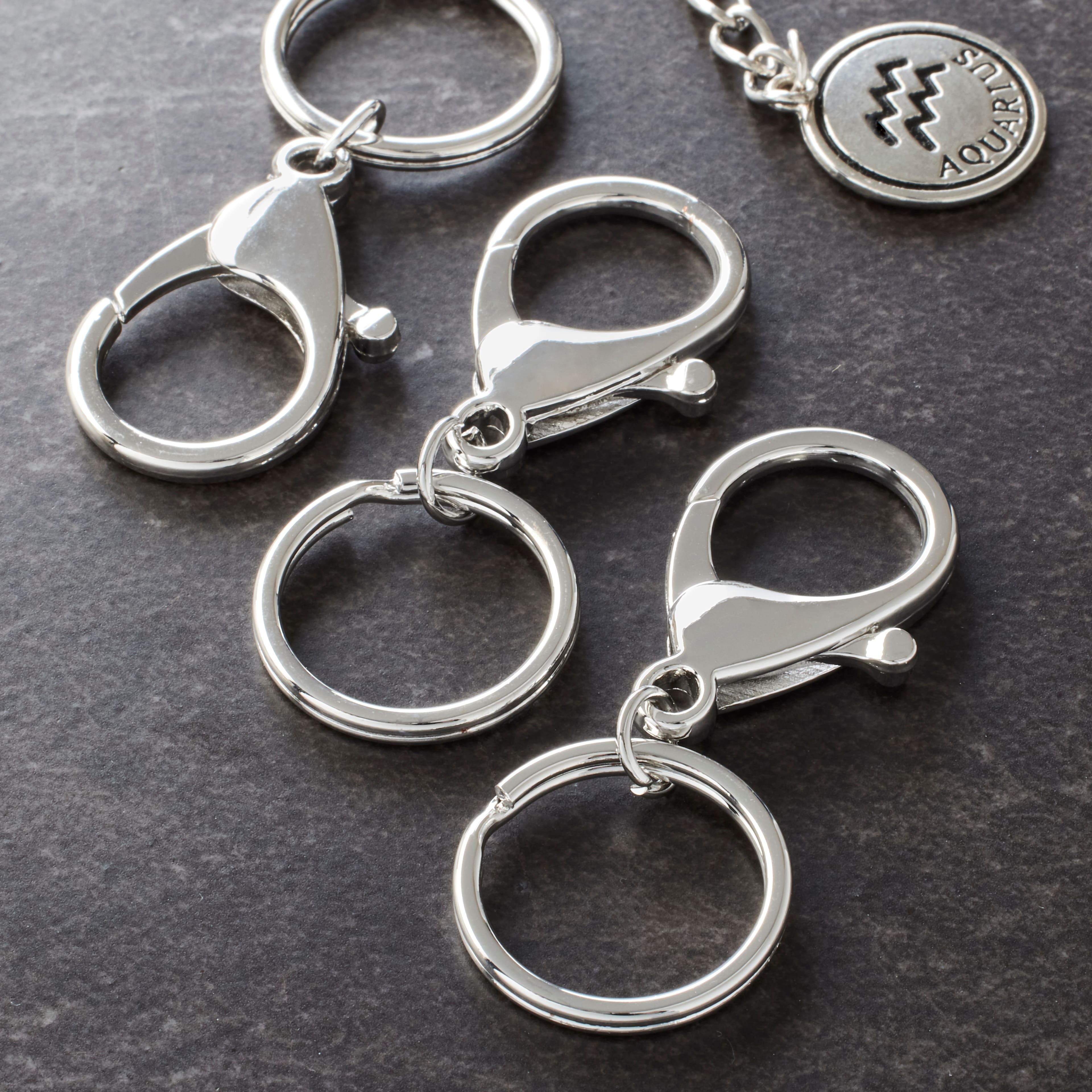 9 Packs: 3 ct. (27 total) Premium Rhodium Metal Keyring Lobsters by Bead Landing™