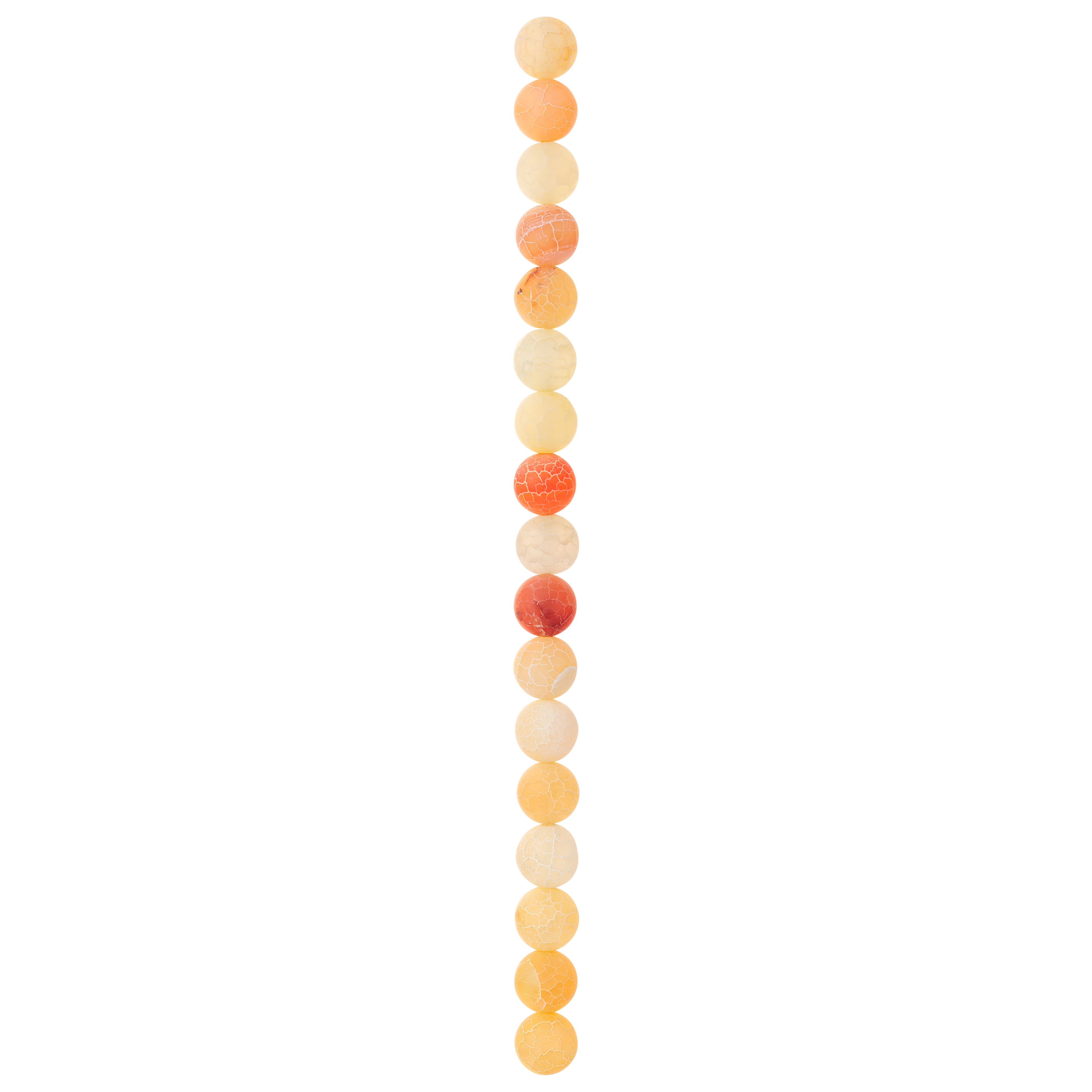 12 Pack: Orange Crackle Agate Round Beads, 10mm by Bead Landing™