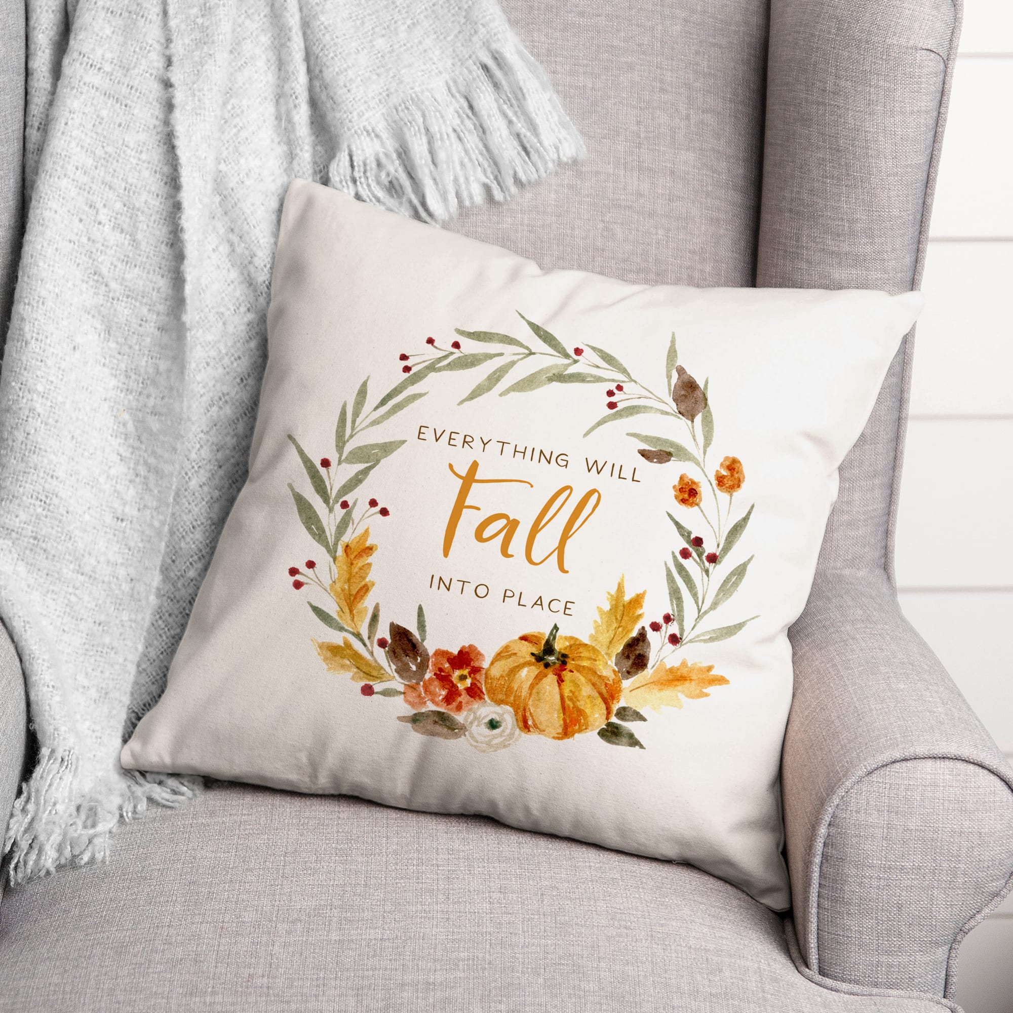 Fall Into Place Throw Pillow