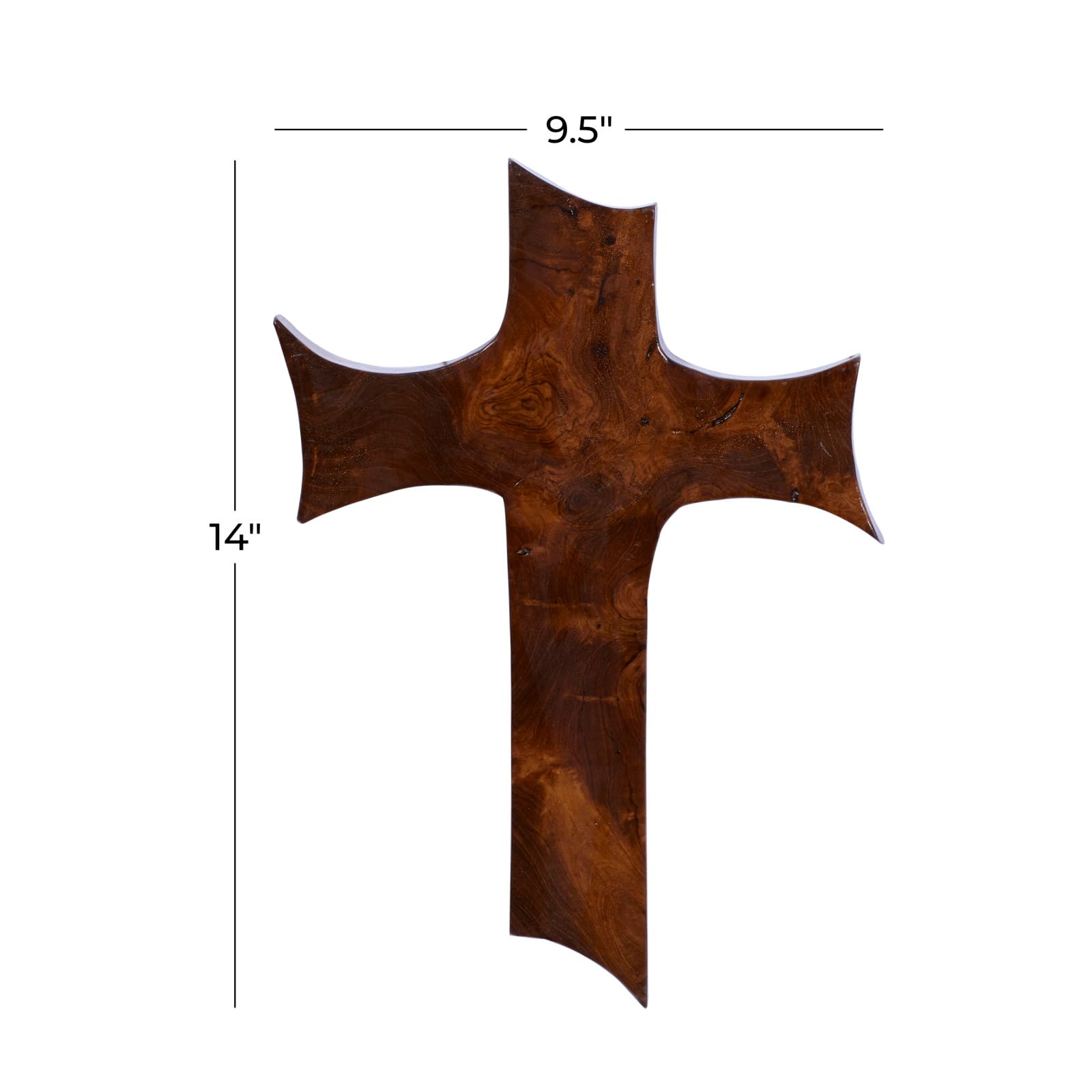 Brown Teak Wood Eclectic Style Wall Decor 14" x 10" x 1"
