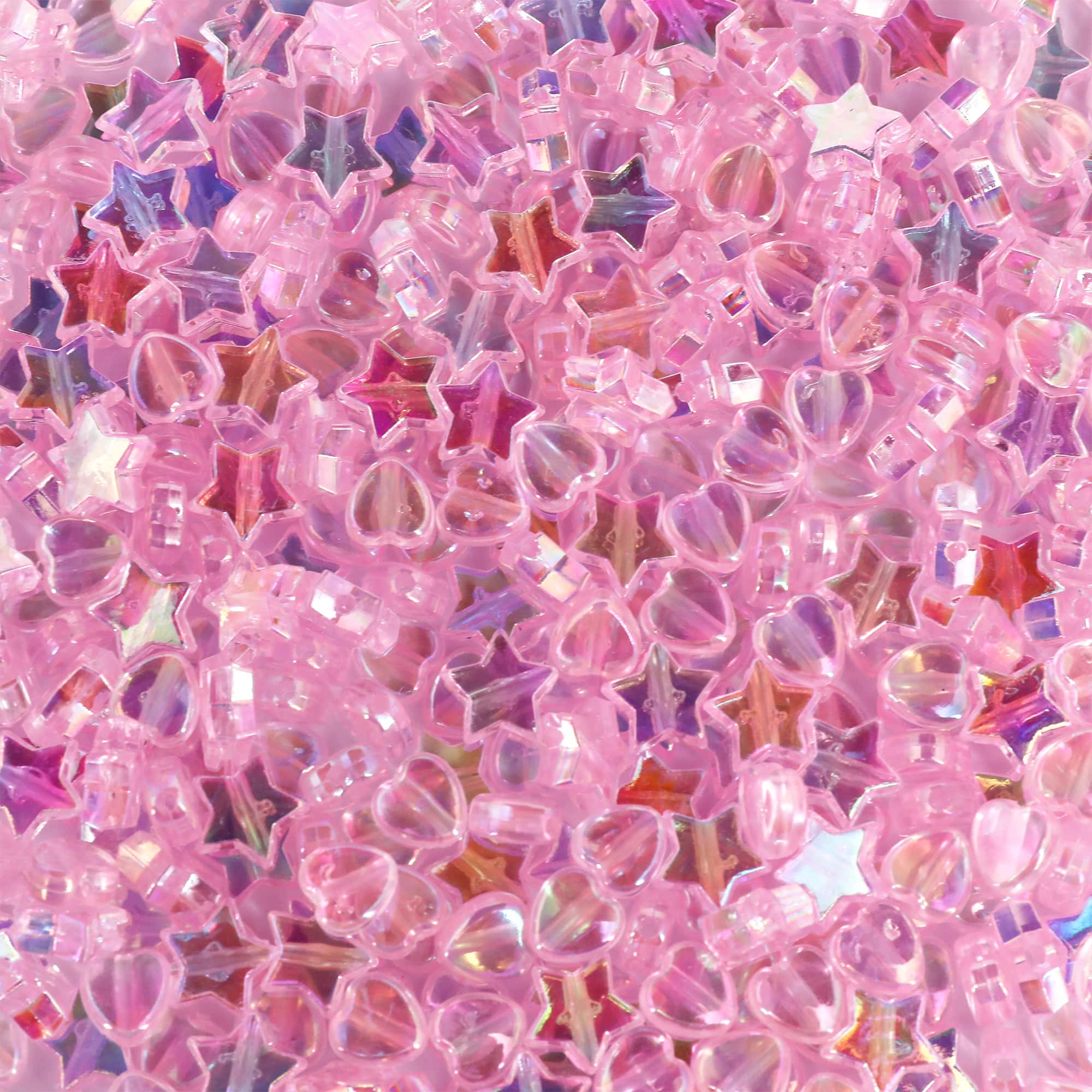Pink AB Star & Heart Acrylic Beads, 450ct. by Bead Landing™
