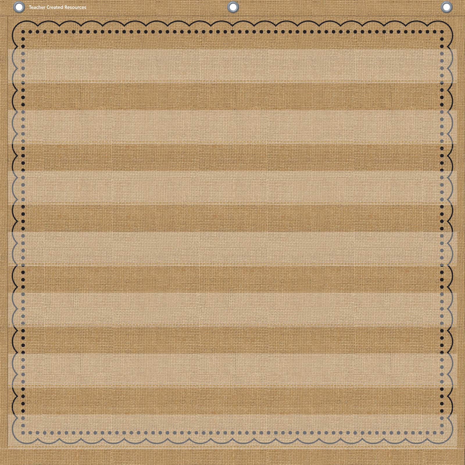 Teacher Created Resources Burlap Pocket File Storage Pocket Chart
