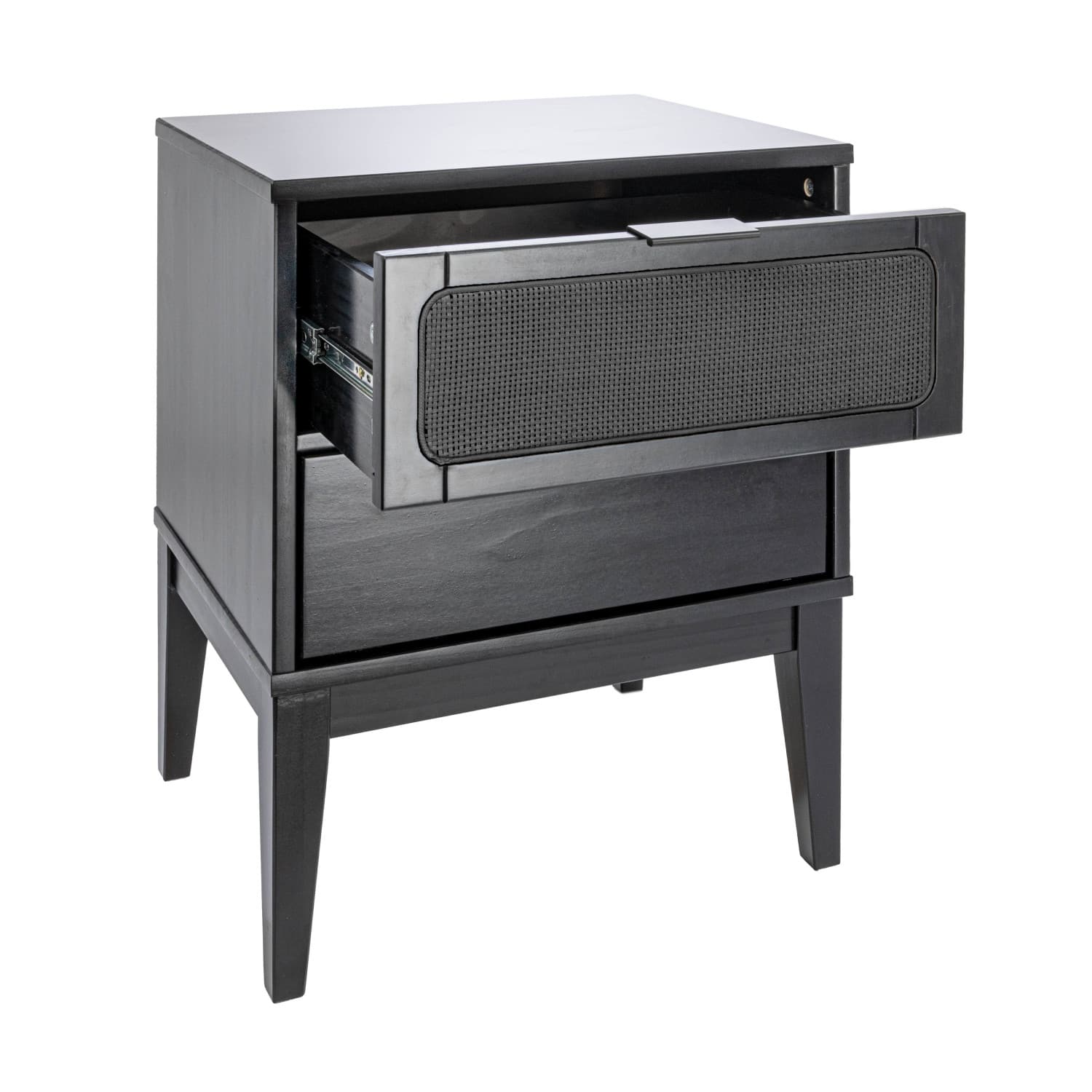 Hello Honey® Crawford 24" Nightstand with Storage Drawers and Natural Woven Cane Detail