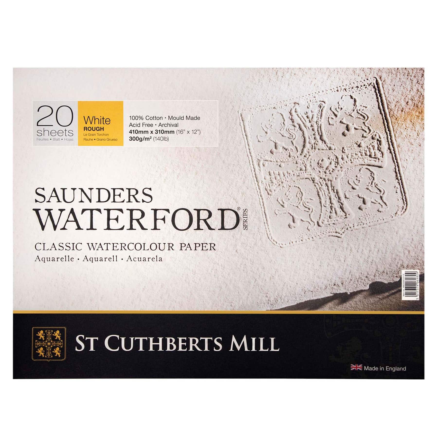 Saunders Waterford® White Rough Watercolor Paper Block, 20 Sheets