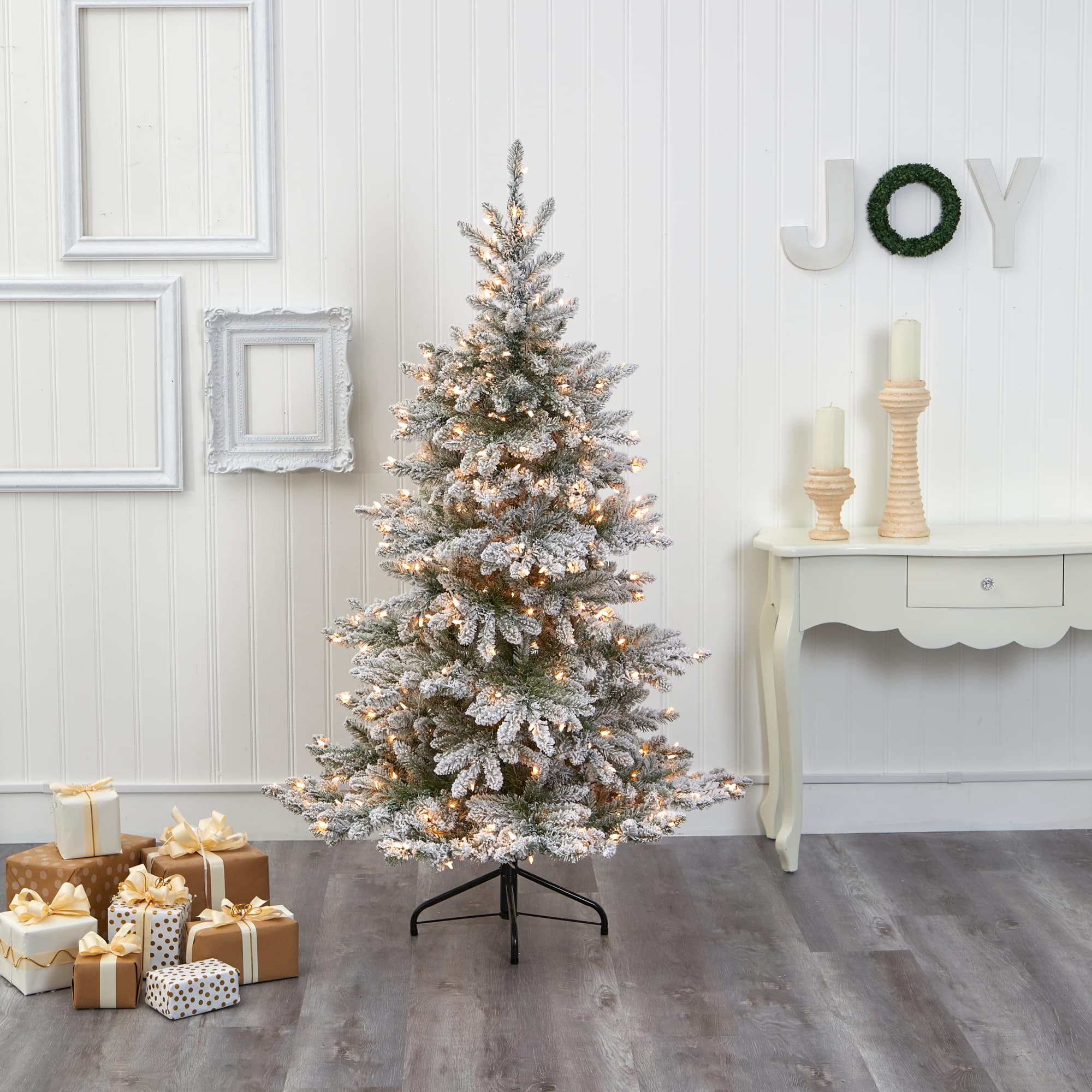 7ft. Pre-Lit West Virginia Spruce Artificial Christmas Tree, Clear LED Lights