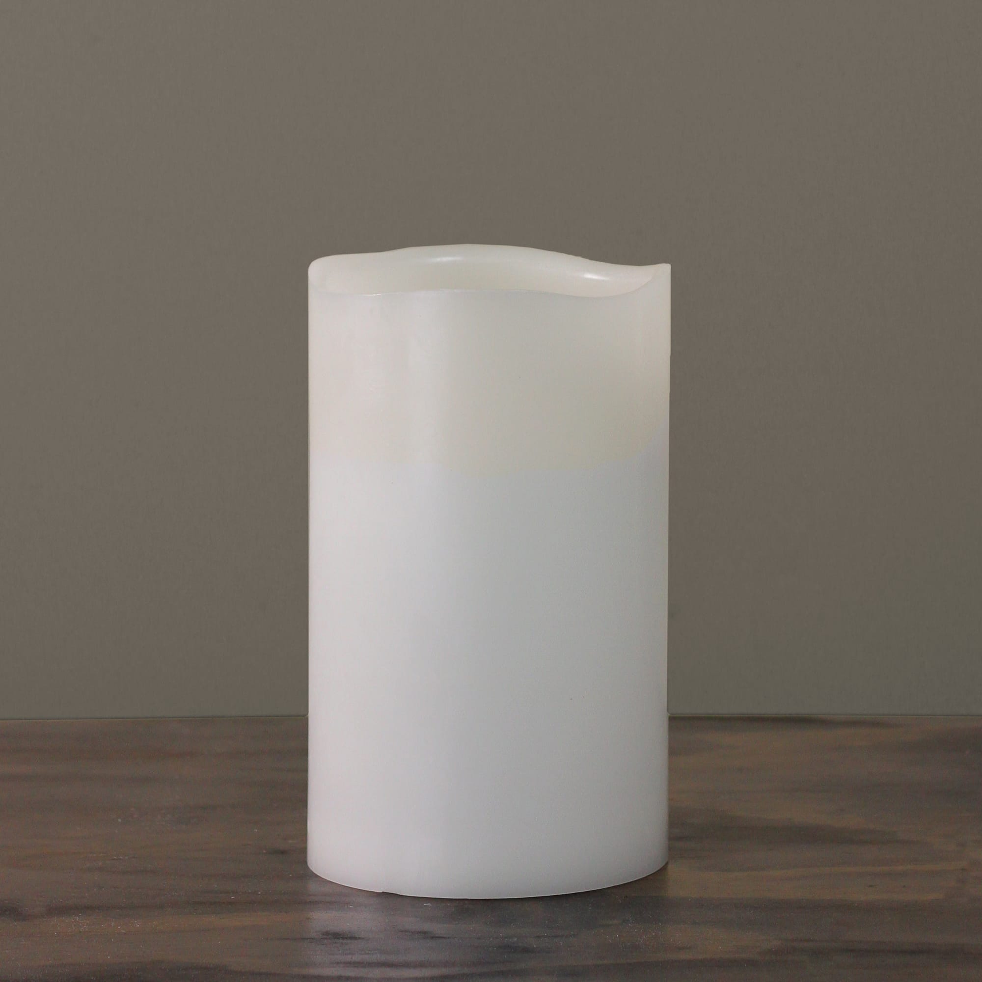 10" White Flameless LED Lighted Flickering Christmas Pillar Candle