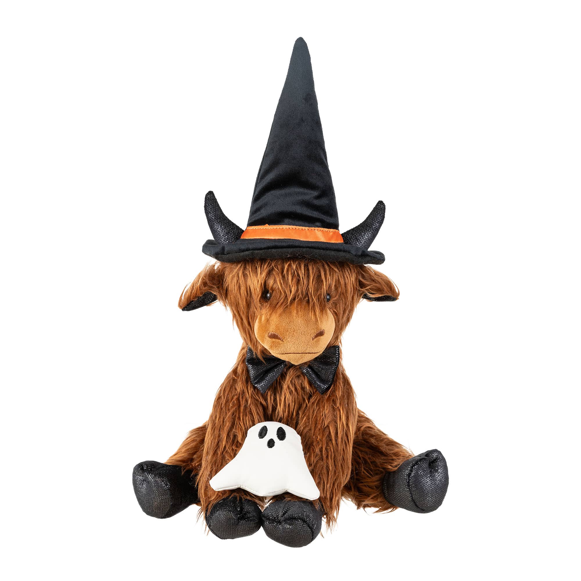 Glitzhome® 19" Halloween Fabric Highland Cow Shelf Sitter