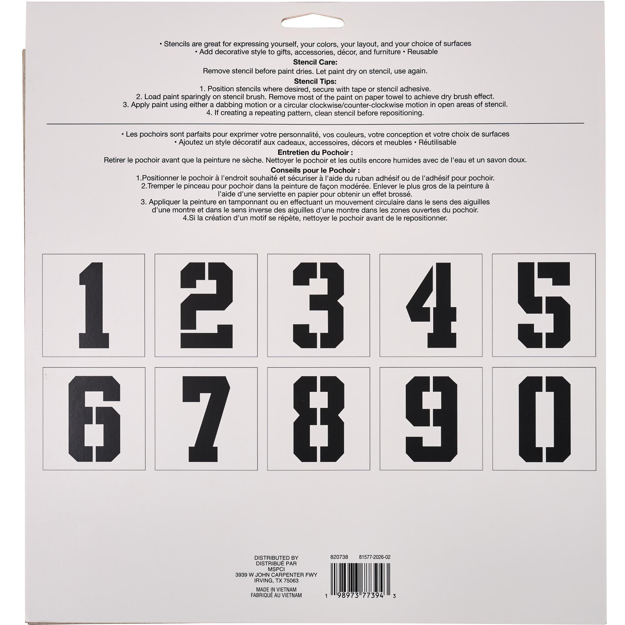Athletic Number Stencils, 12" x 12" by Craft Smart®