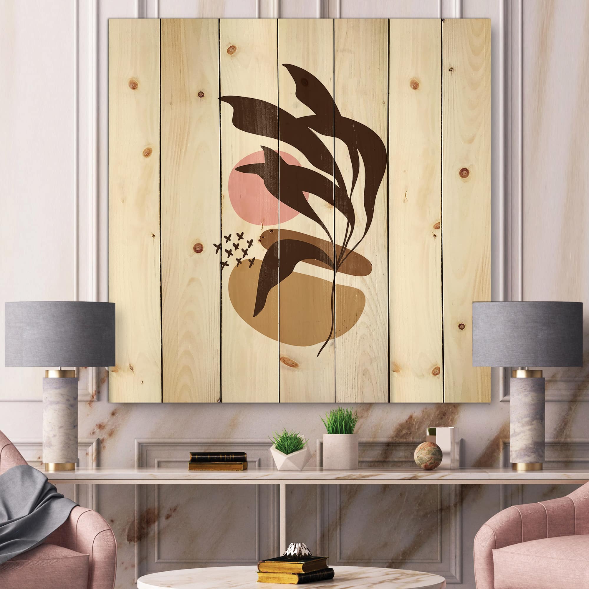 Designart - Elementary Shapes With Abstract Plants
