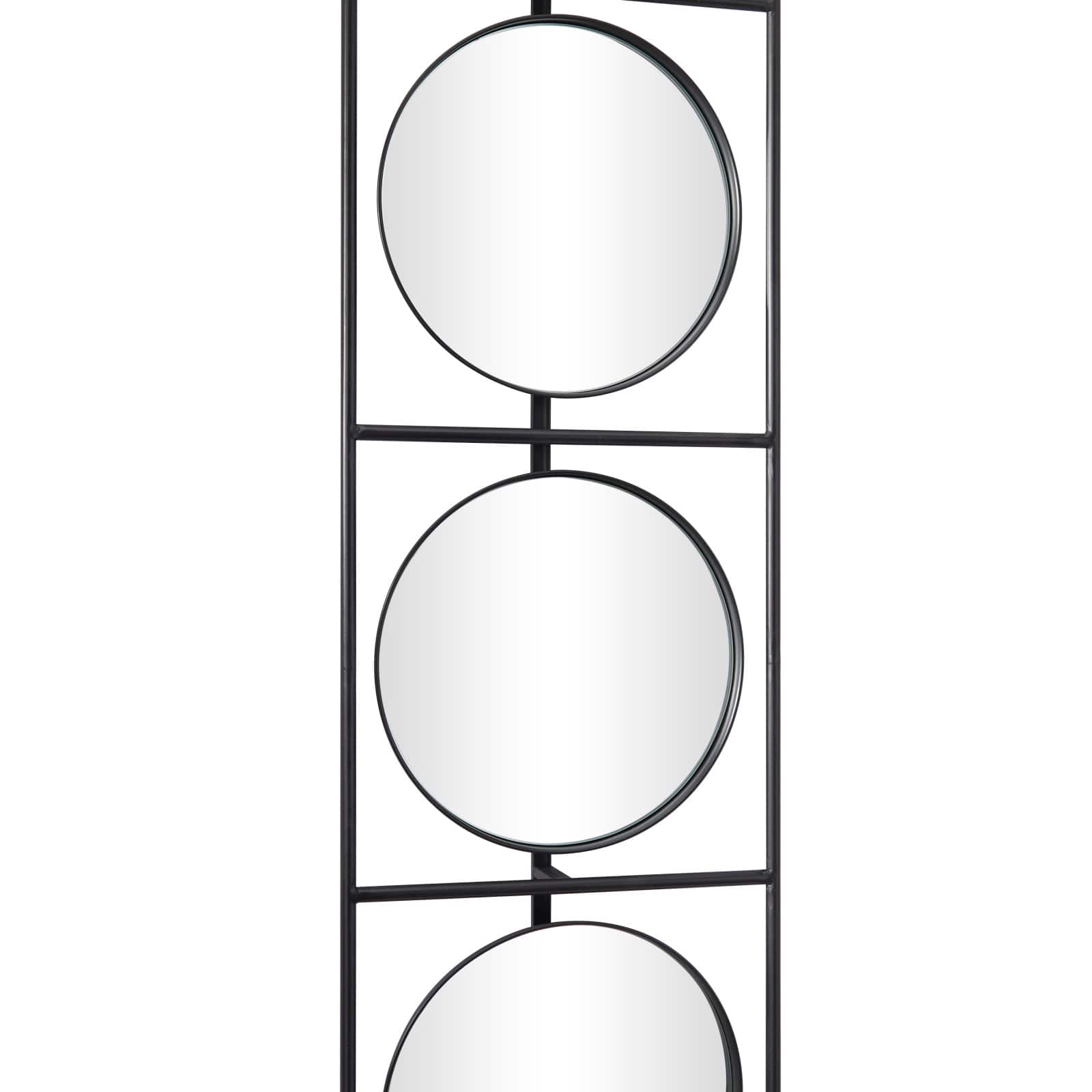 Black Modern Wall Mirror, 12" x 3" x 58"