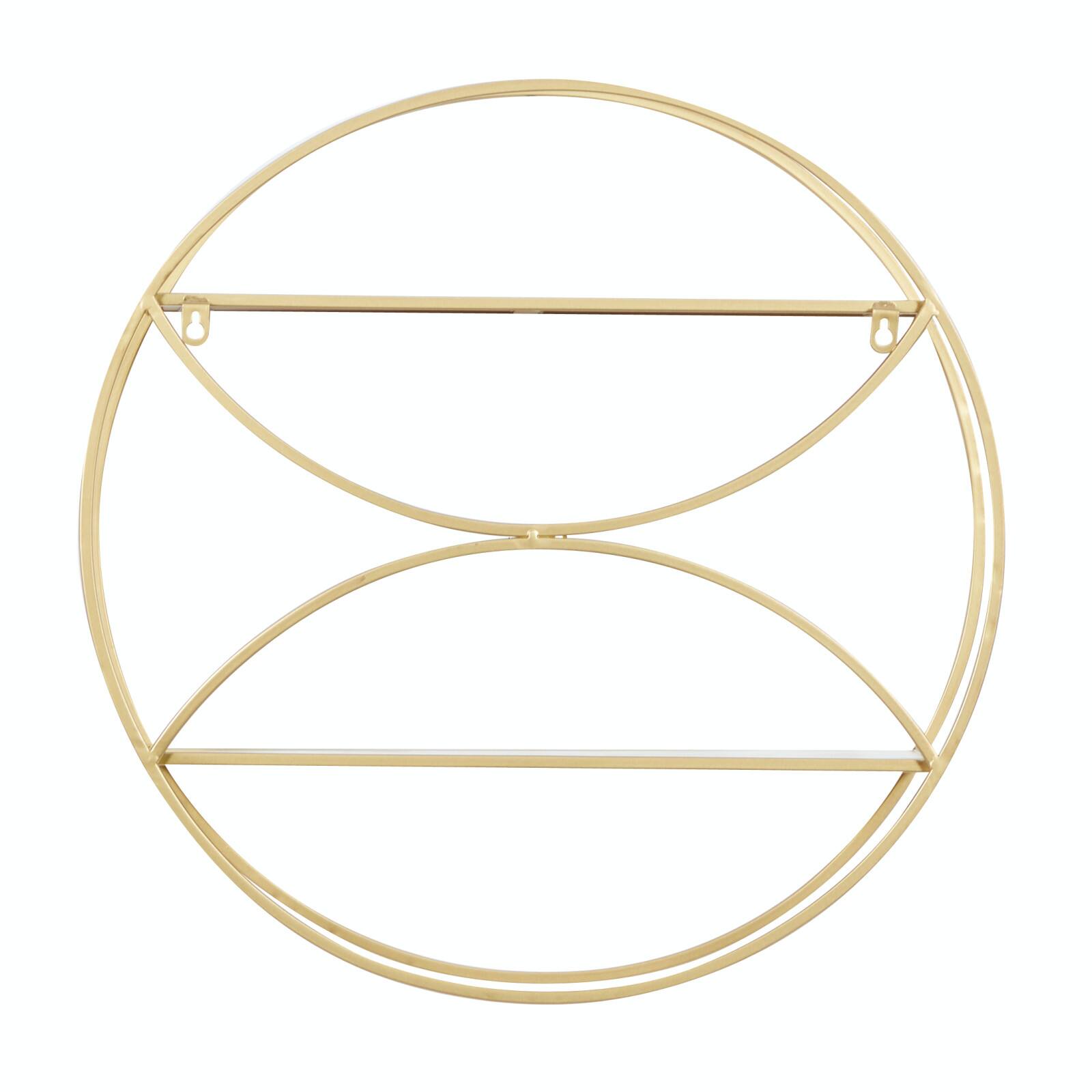 CosmoLiving by Cosmopolitan Gold Metal Contemporary Wall Shelf, 22" x 22" x 7"
