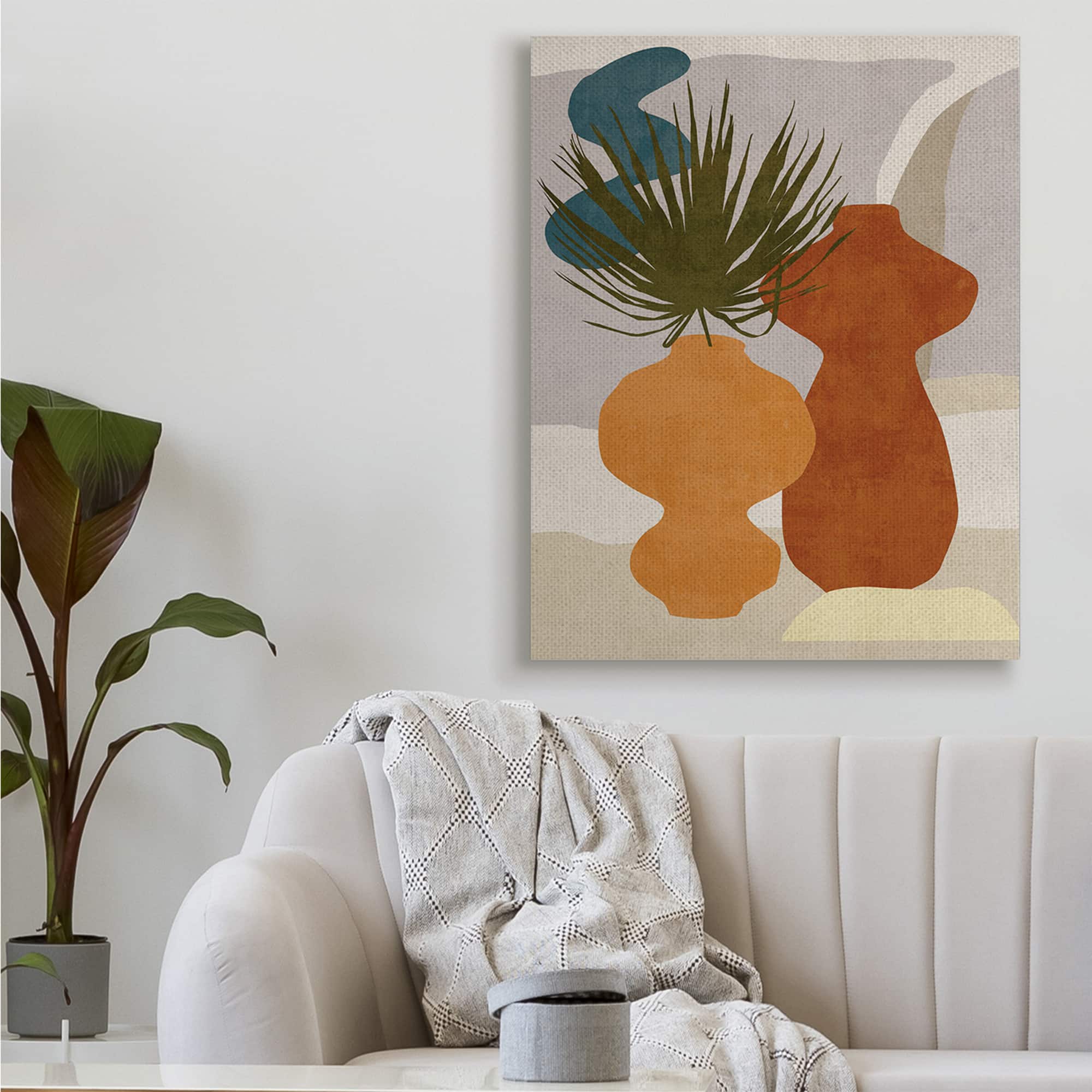 Stupell Industries Western Abstract Vases Brown Orange Green Canvas Wall Art