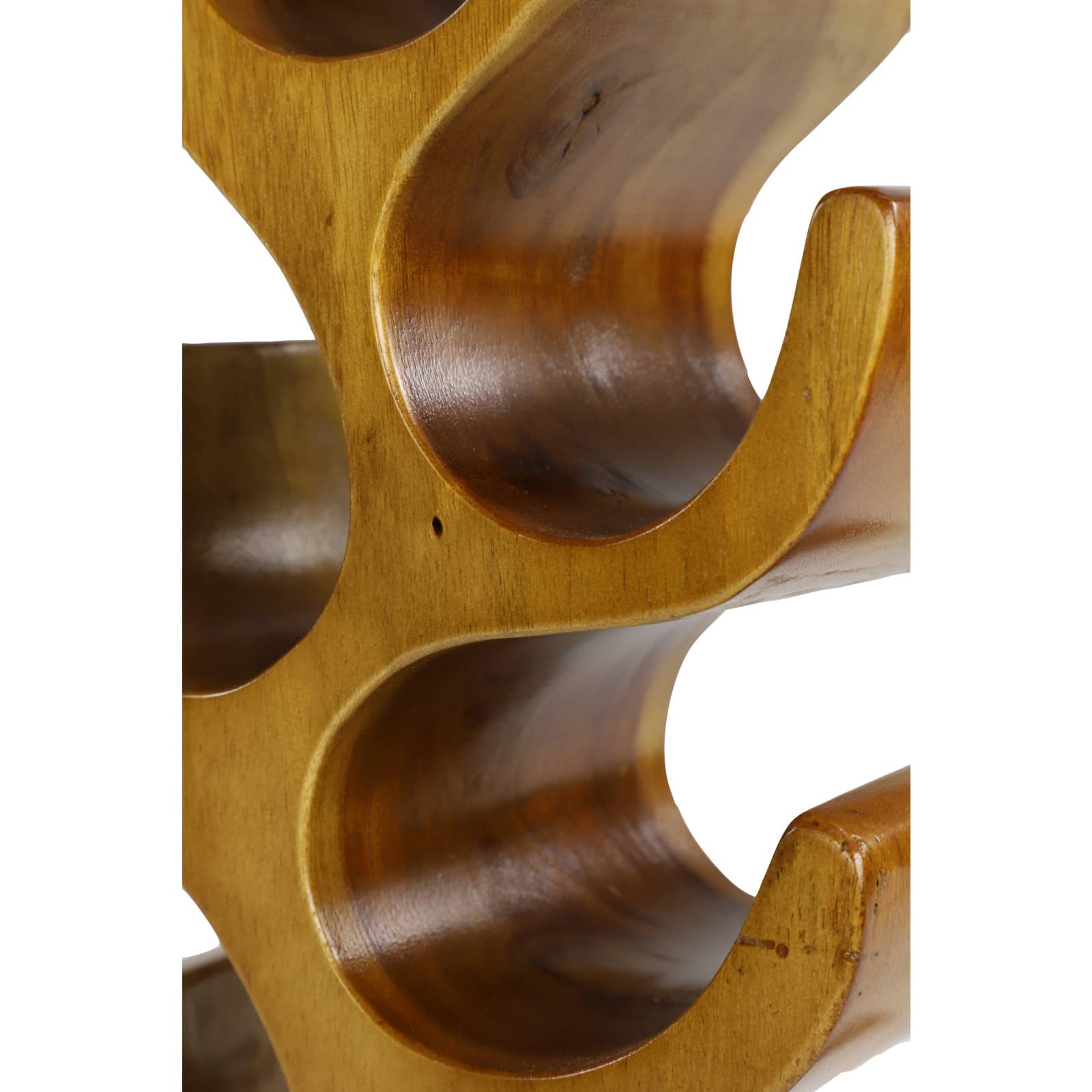 20" Brown Wood Rustic Wine Holder Rack