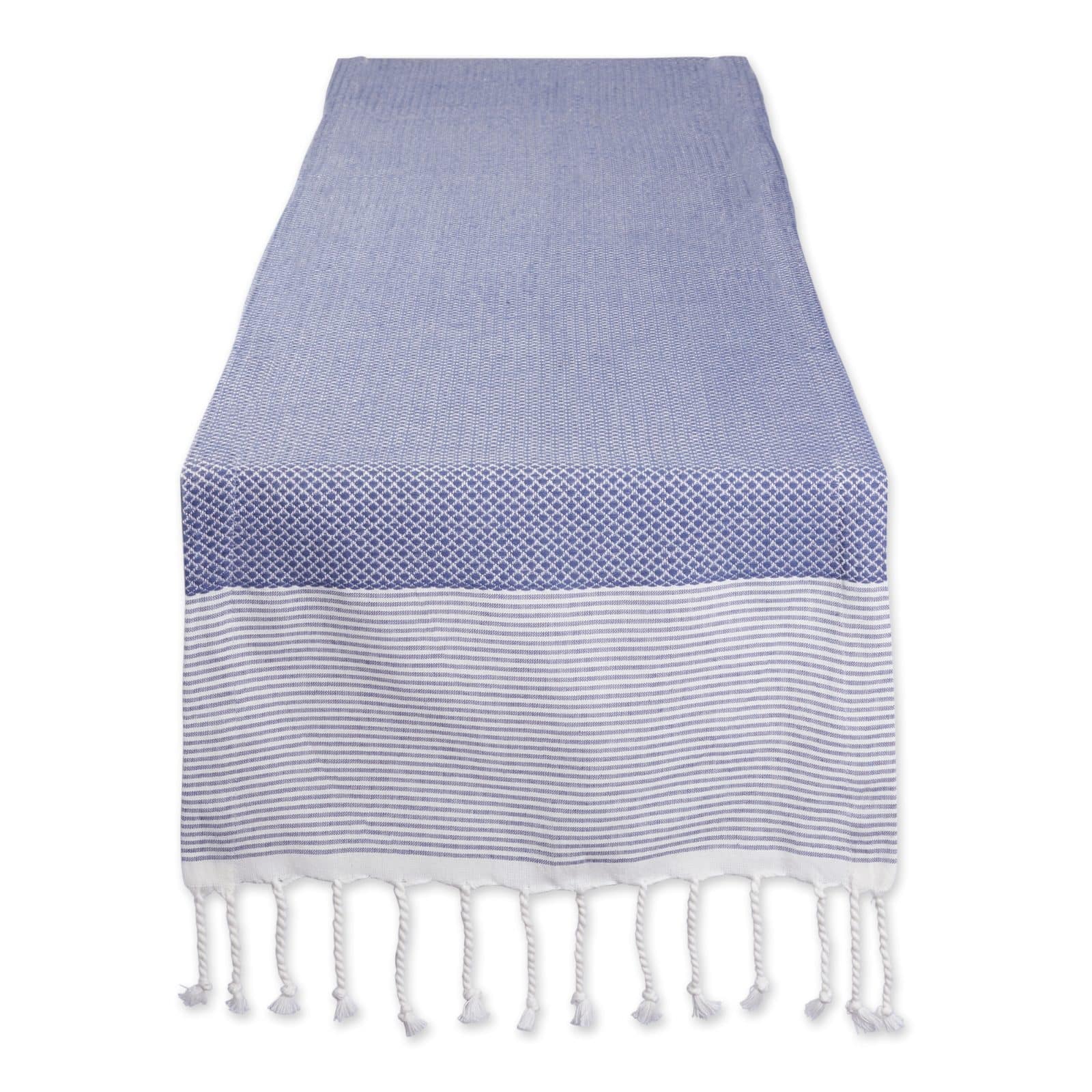 DII® 72" French Blue Bordered Dobby Table Runner