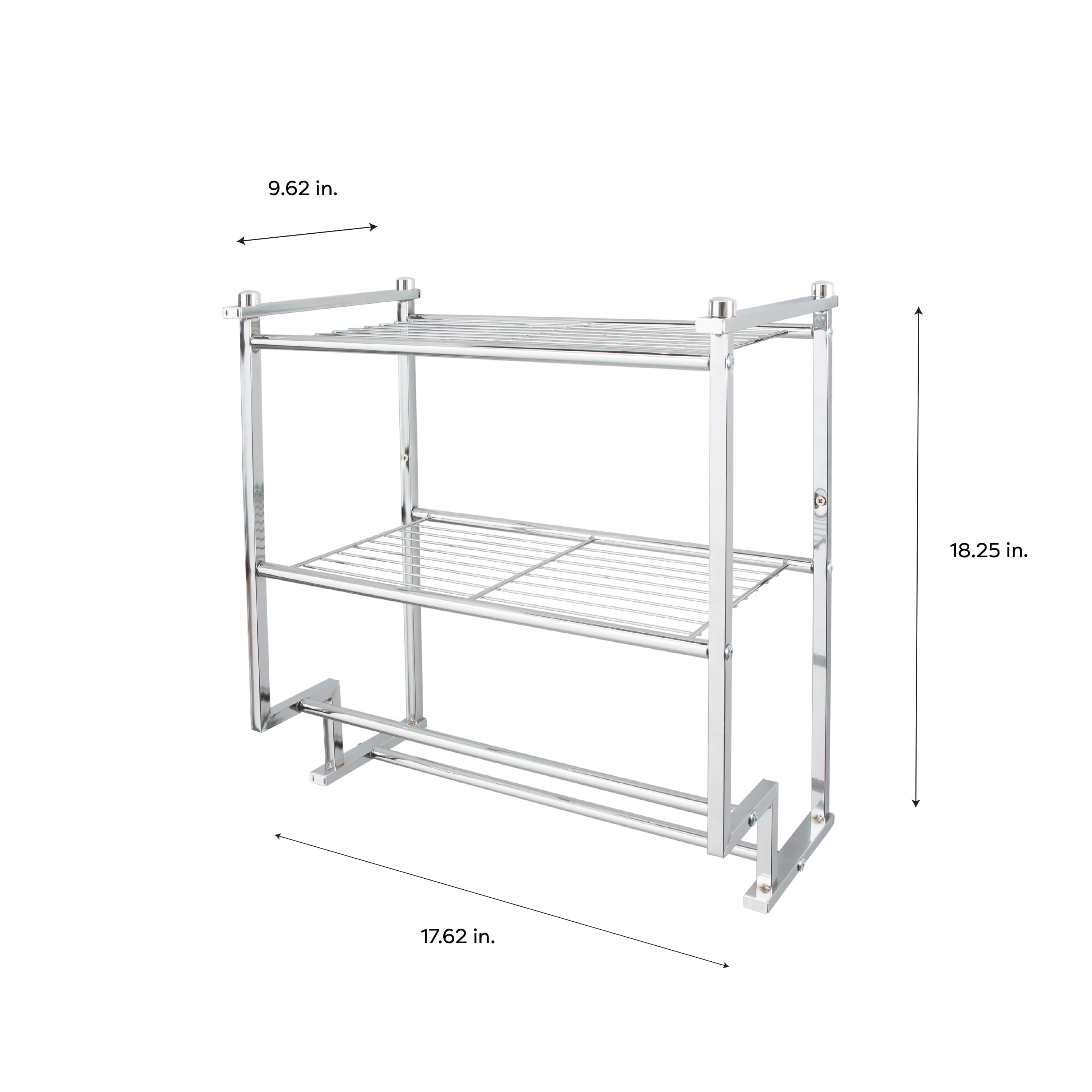 Organize It All 2-Tier Wall Mounted Shelf & Towel Rack