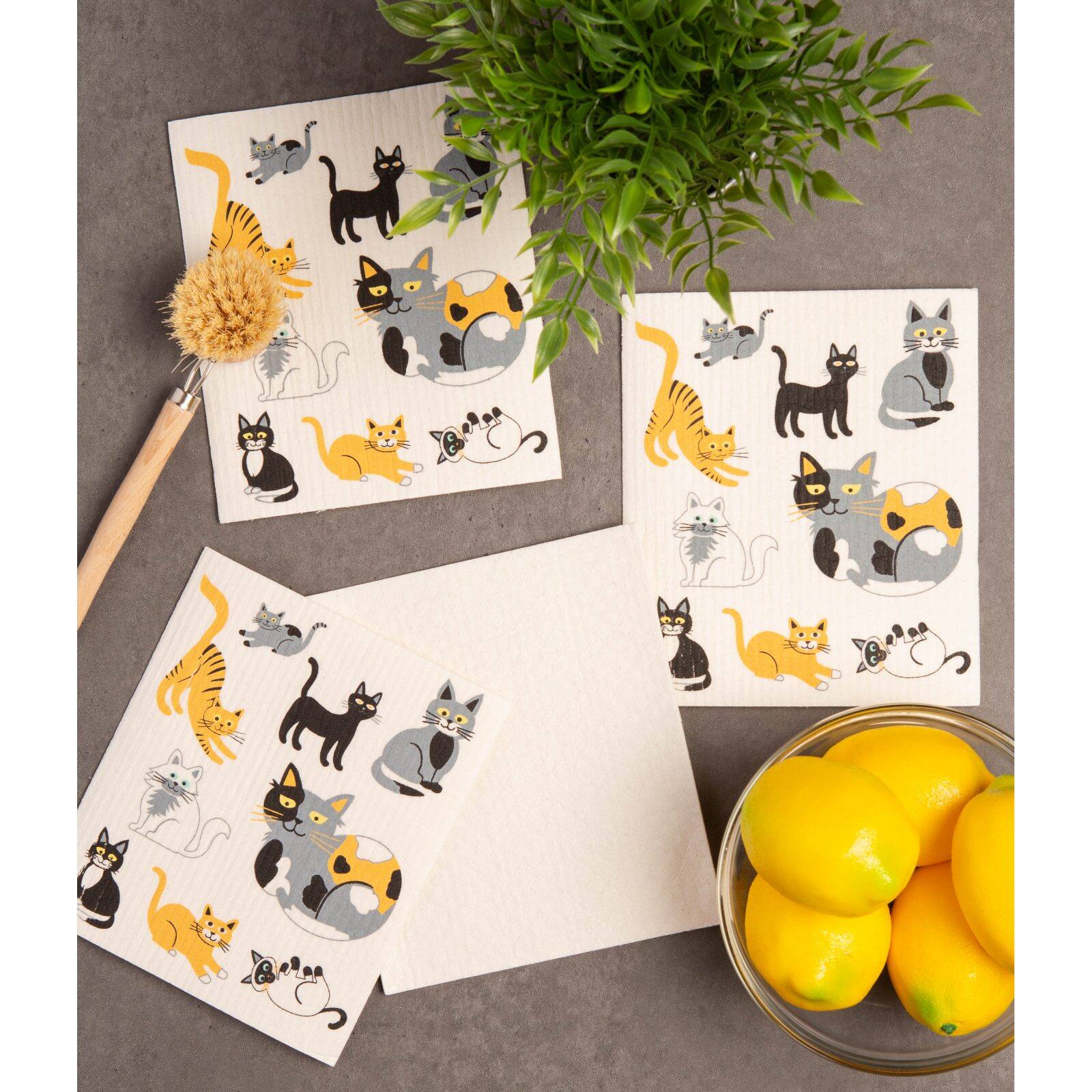DII® Cats Everywhere! Swedish Dishcloth, 3ct.
