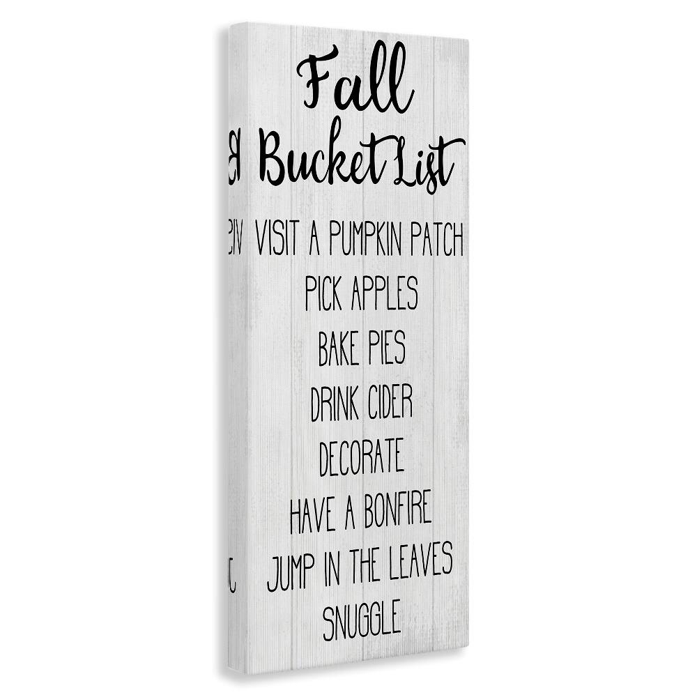 Stupell Industries Fall Bucket List Casual Sign Canvas Wall Art