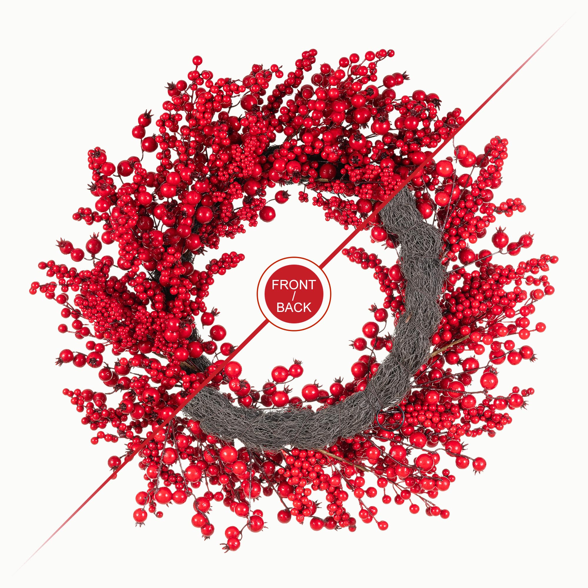 Glitzhome® 28" Christmas Full Berry Wreath